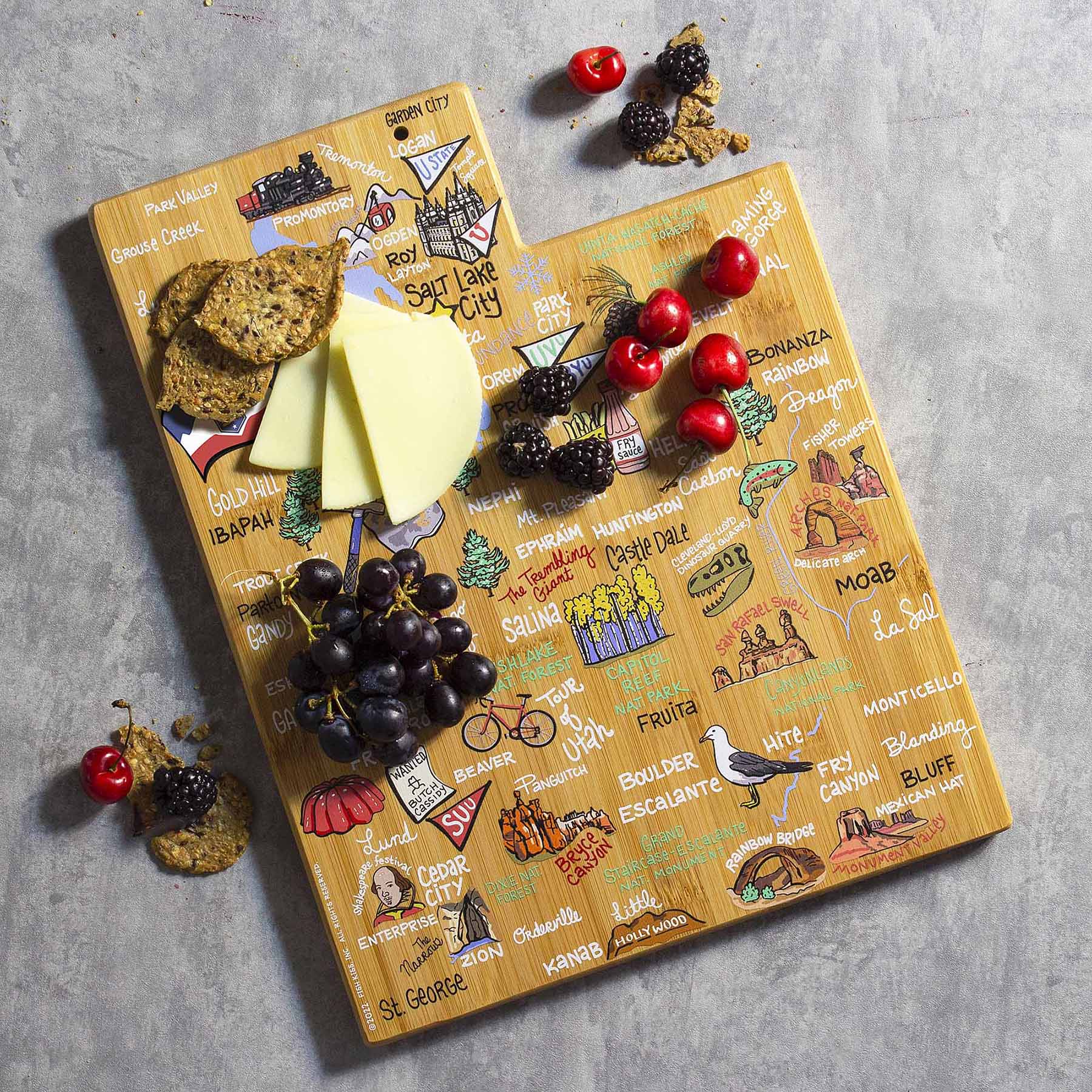 totally-bamboo-utah-cutting-board-with-artwork-by-fish-kiss image 2