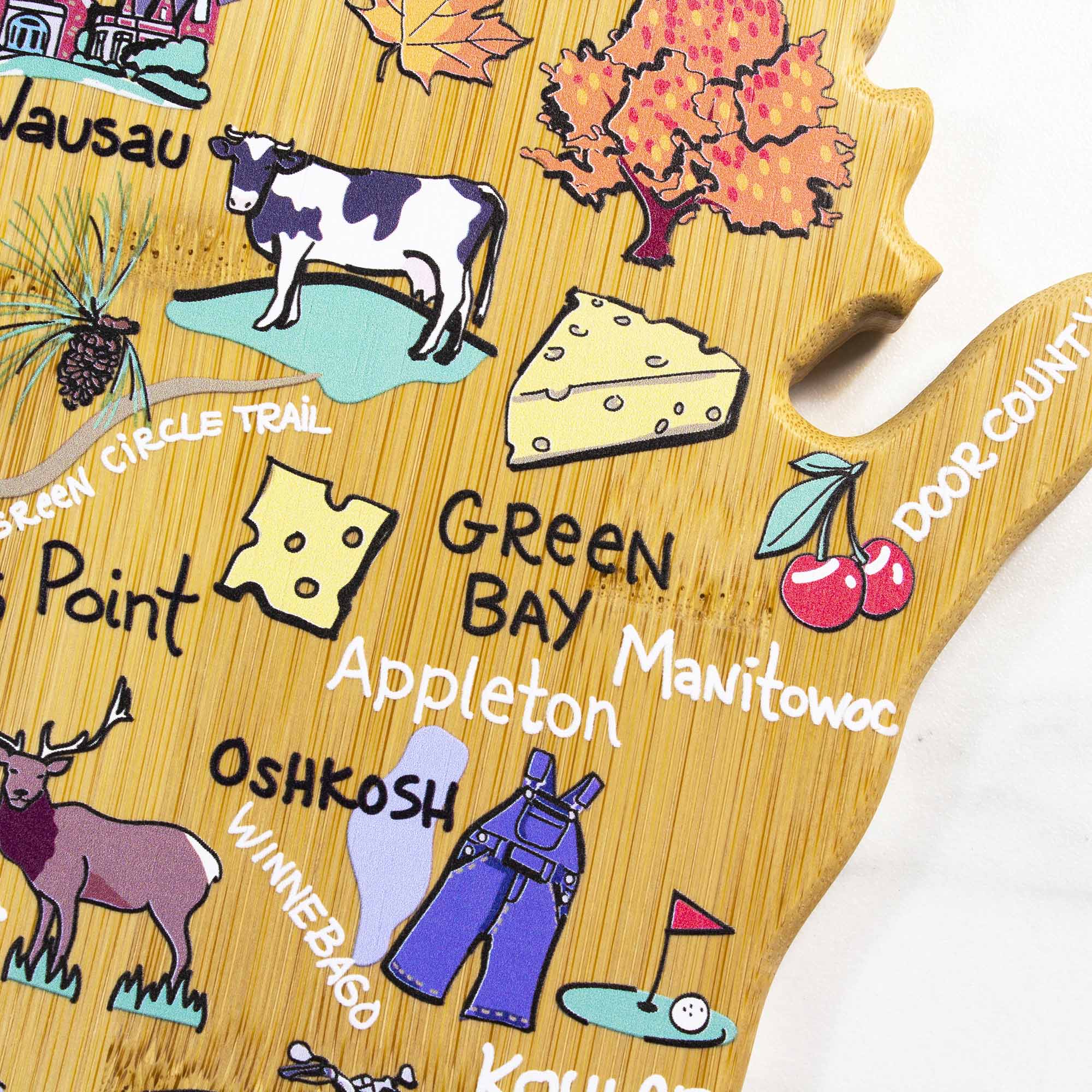 totally-bamboo-wisconsin-state-shaped-cutting-board-with-fish-kiss-artwork-food- image 6