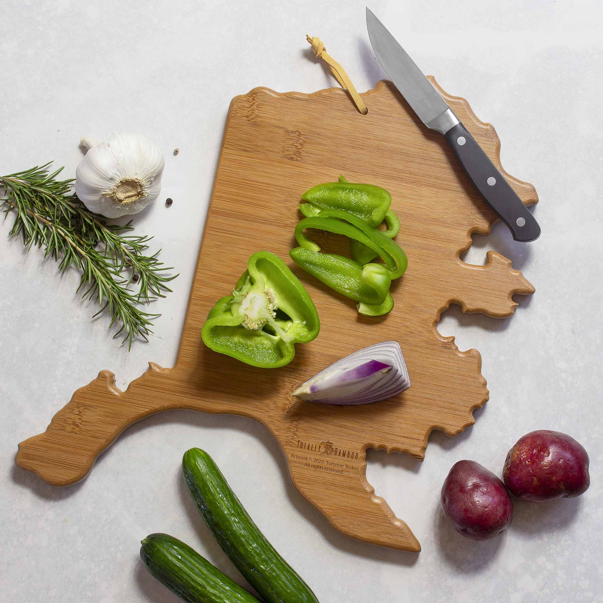 totally-bamboo-alaska-state-shaped-cutting-board-with-summer-stokes-artwork-bamb image 3