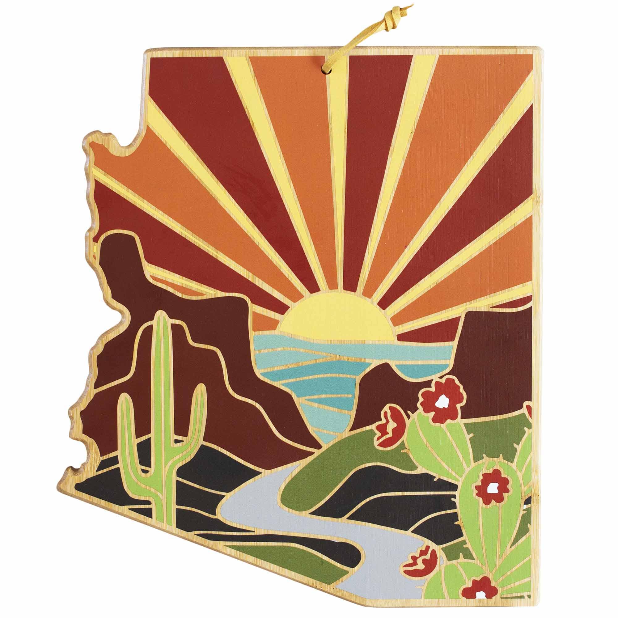 totally-bamboo-arizona-state-shaped-cutting-board-with-summer-stokes-artwork image 1