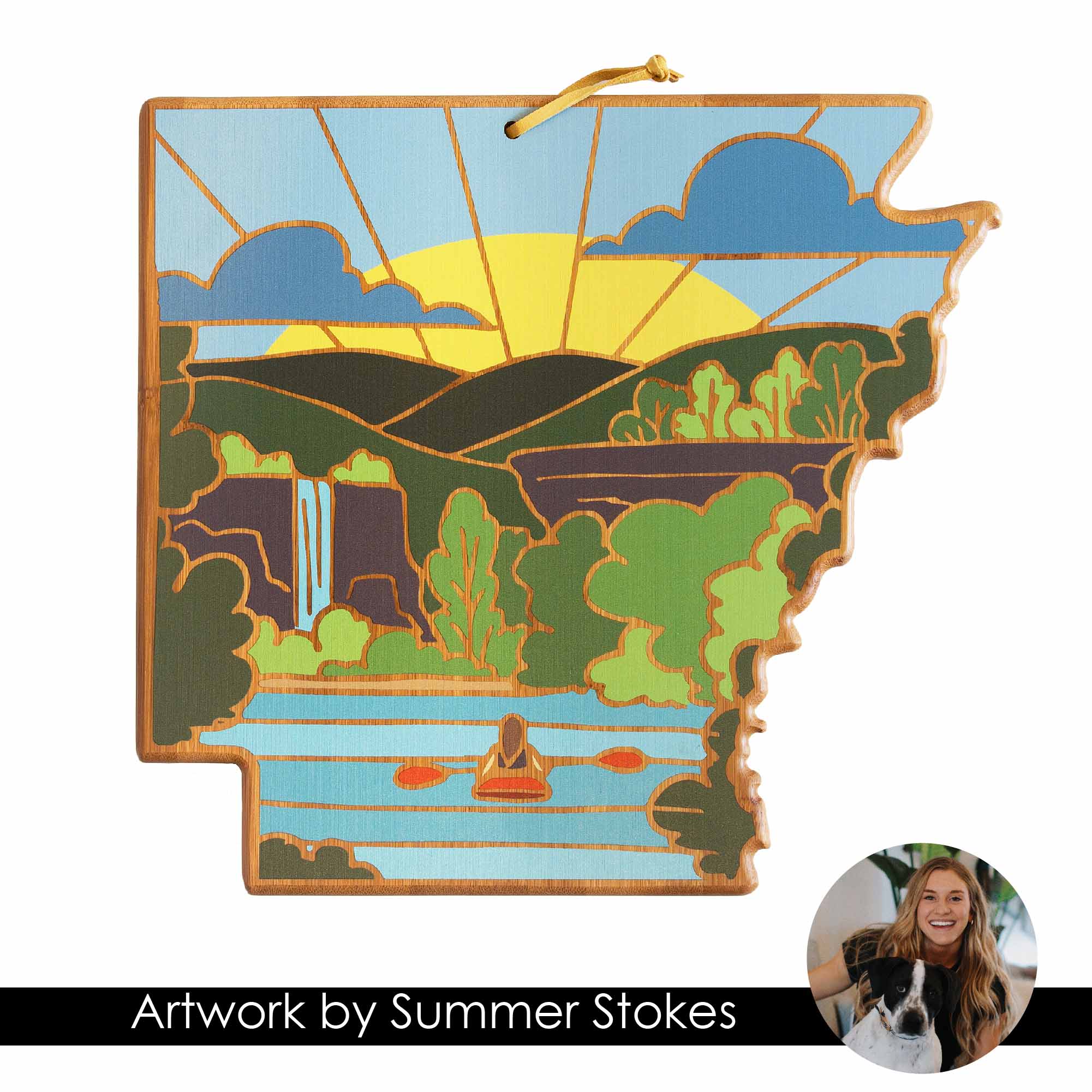 totally-bamboo-arkansas-state-shaped-cutting-board-with-artwork-by-summer-stokes image 7