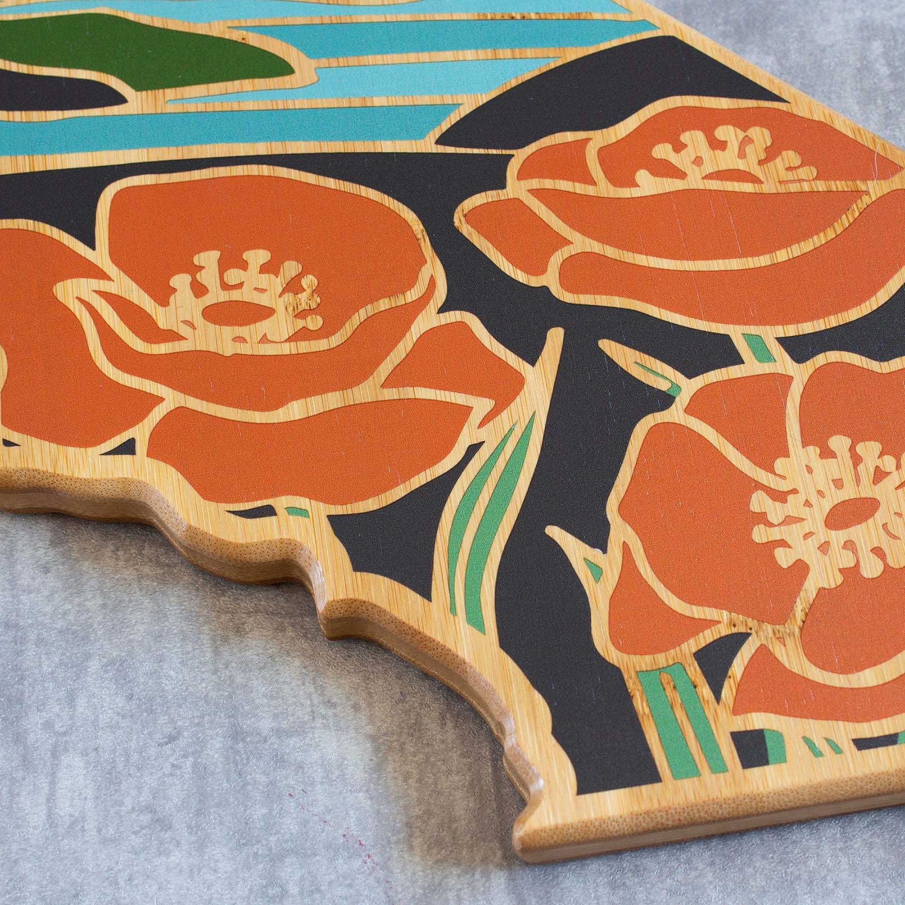 totally-bamboo-california-state-shaped-cutting-board-with-summer-stokes-artwork- image 2