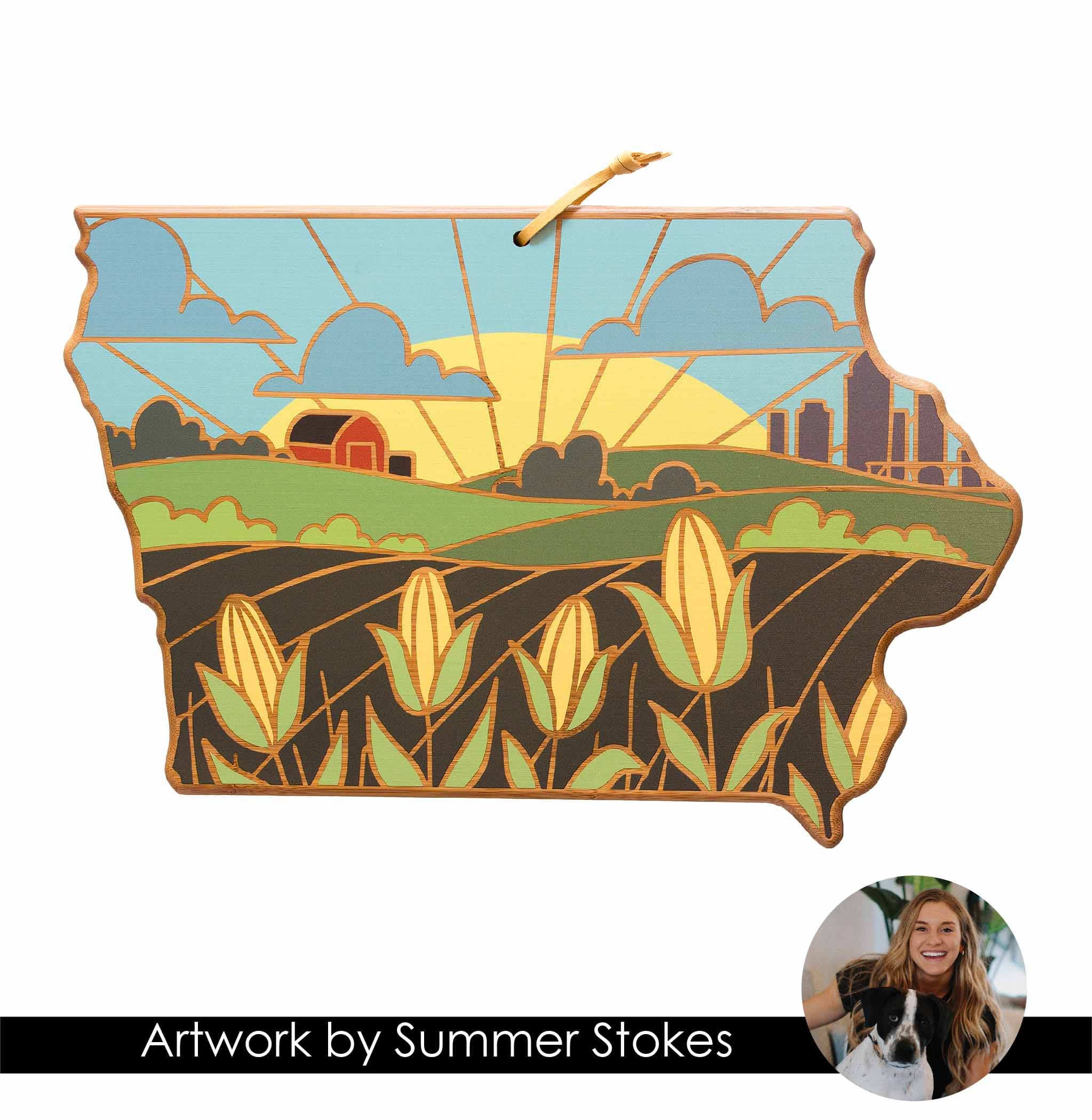 totally-bamboo-iowa-state-shaped-cutting-board-with-summer-stokes-artwork image 7