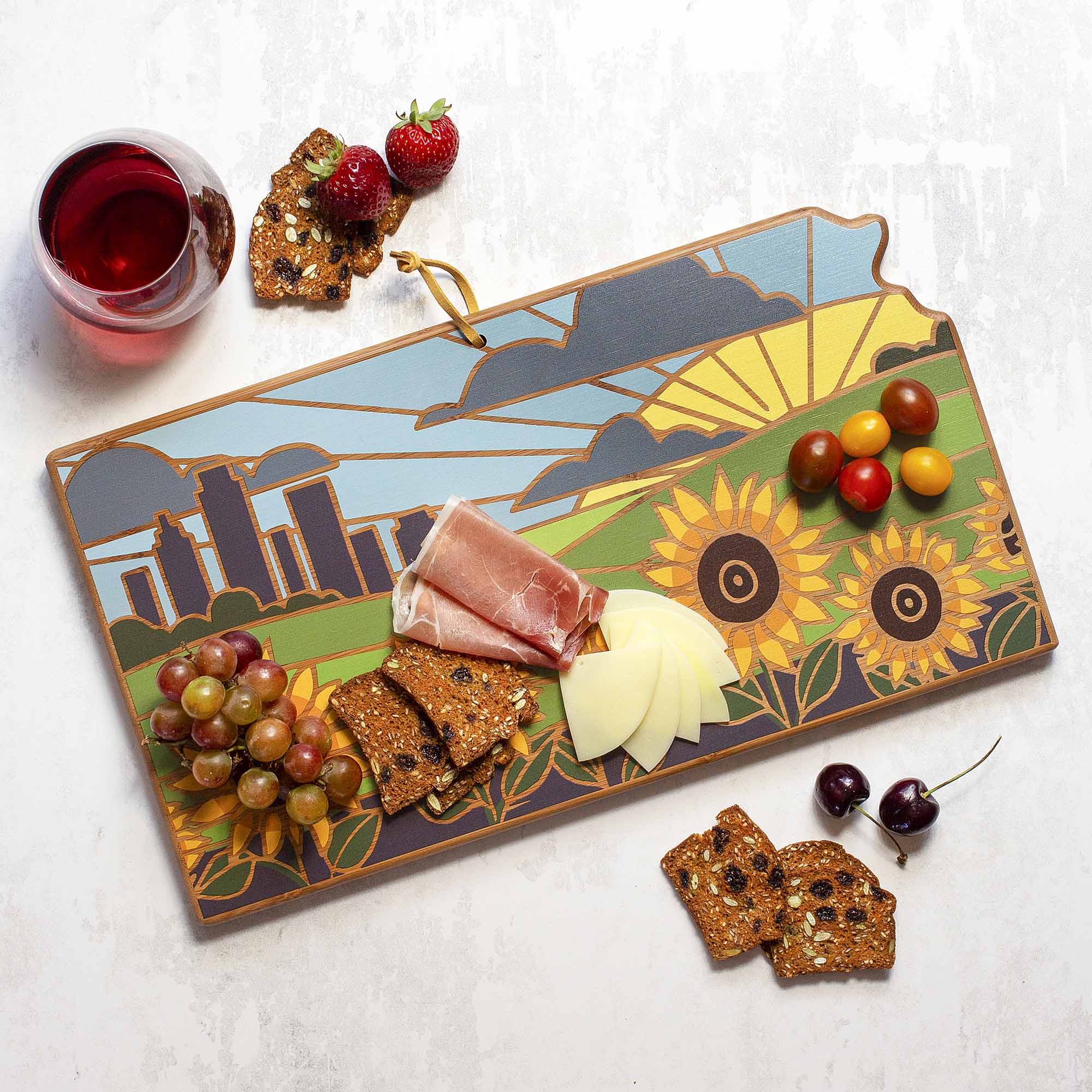 totally-bamboo-kansas-state-shaped-cutting-board-with-summer-stokes-artwork image 2