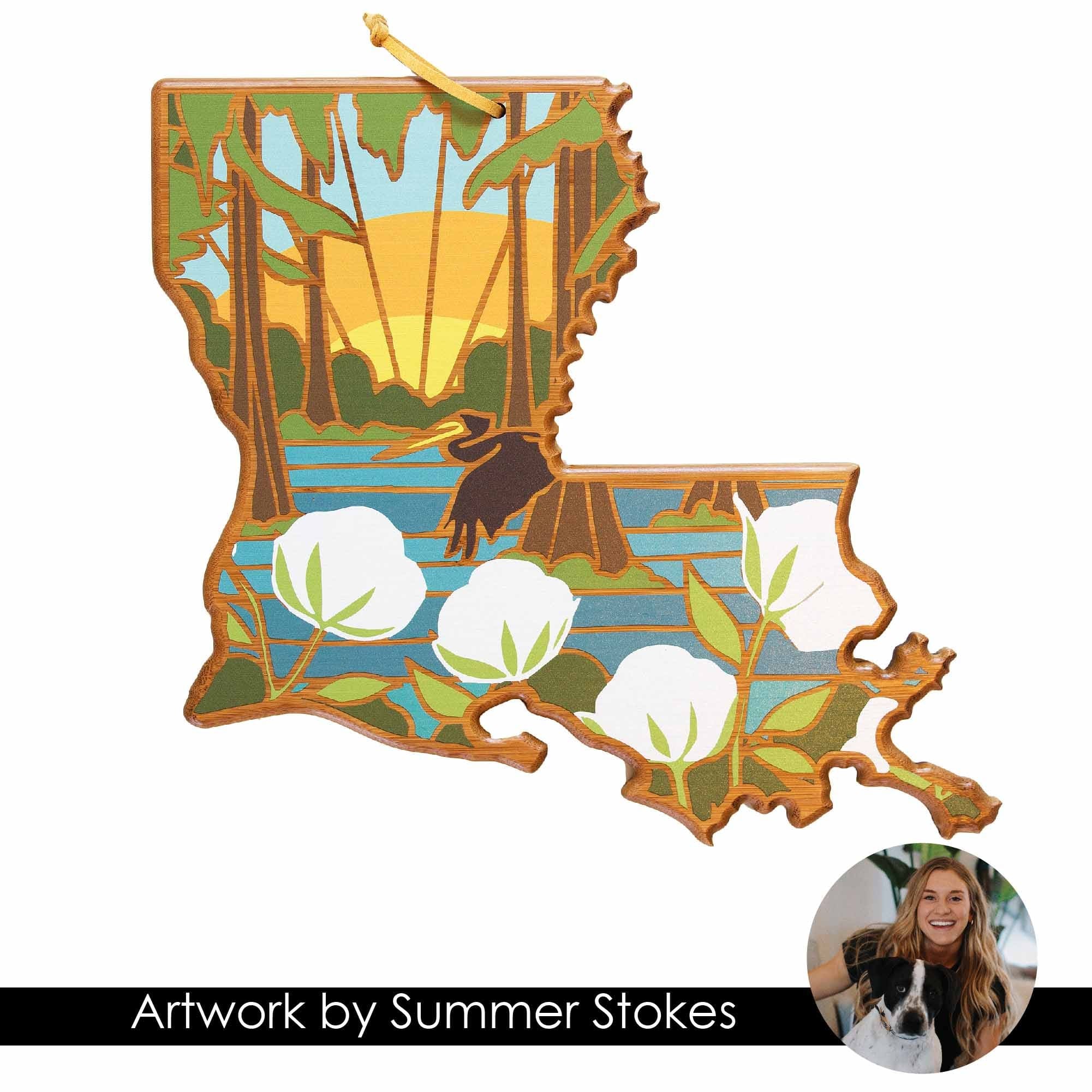 totally-bamboo-louisiana-state-shaped-cutting-board-with-summer-stokes-artwork-b image 7