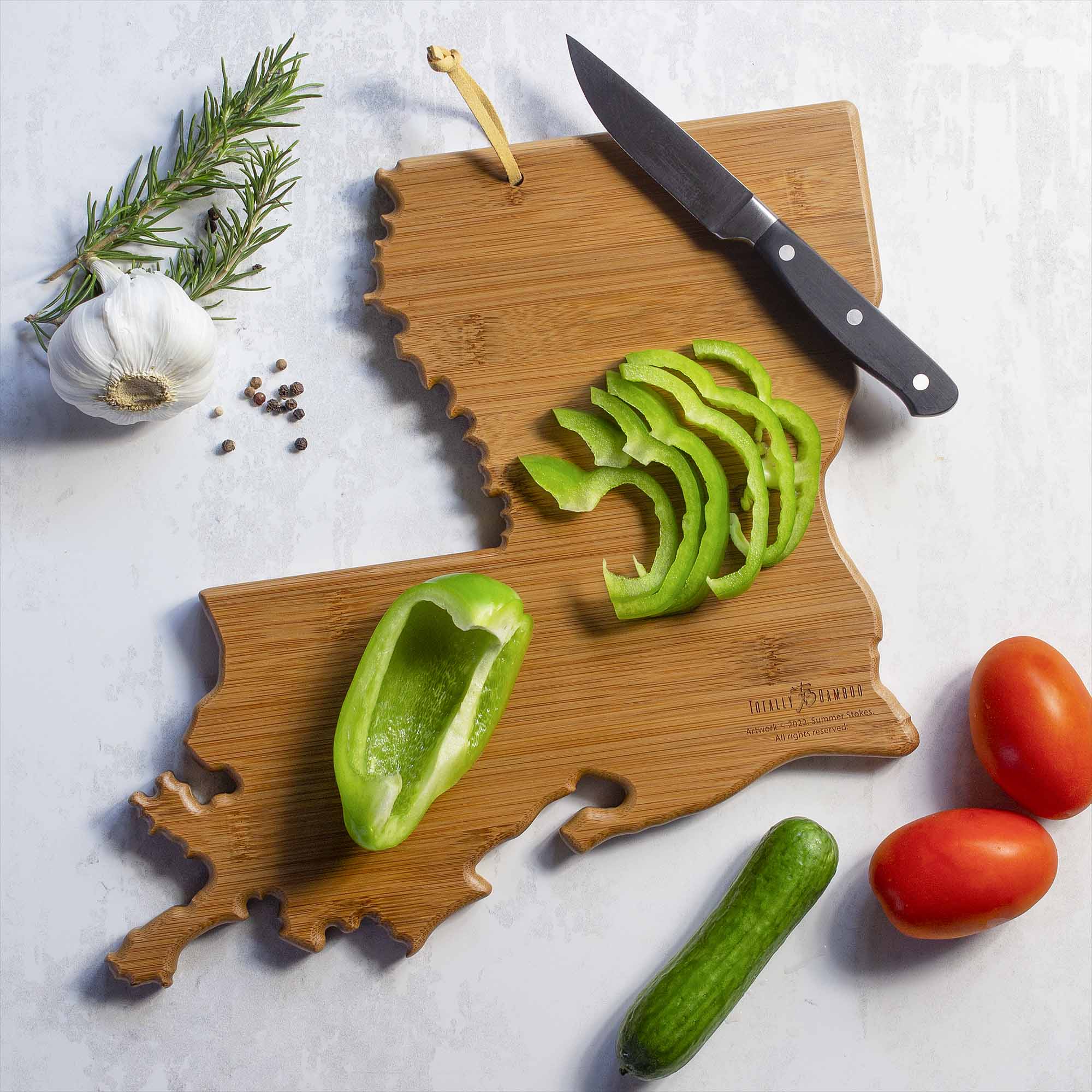 totally-bamboo-louisiana-state-shaped-cutting-board-with-summer-stokes-artwork-b image 3