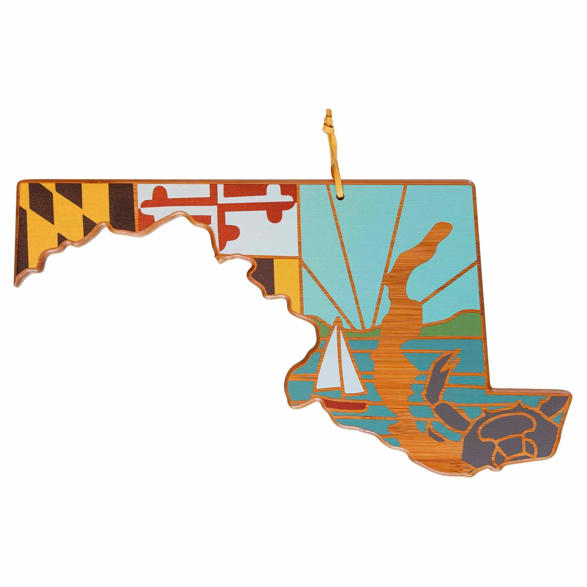 totally-bamboo-maryland-cutting-board-with-artwork-by-summer-stokes image 1