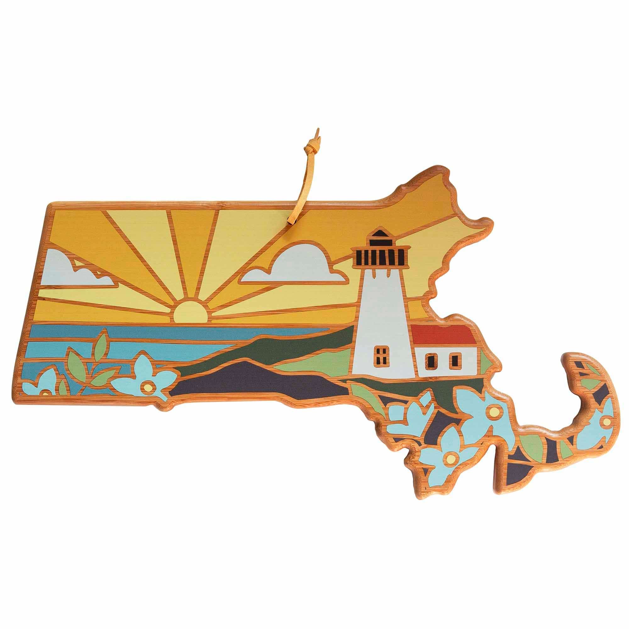 totally-bamboo-massachusetts-state-shaped-cutting-board-with-summer-stokes-artwo image 1