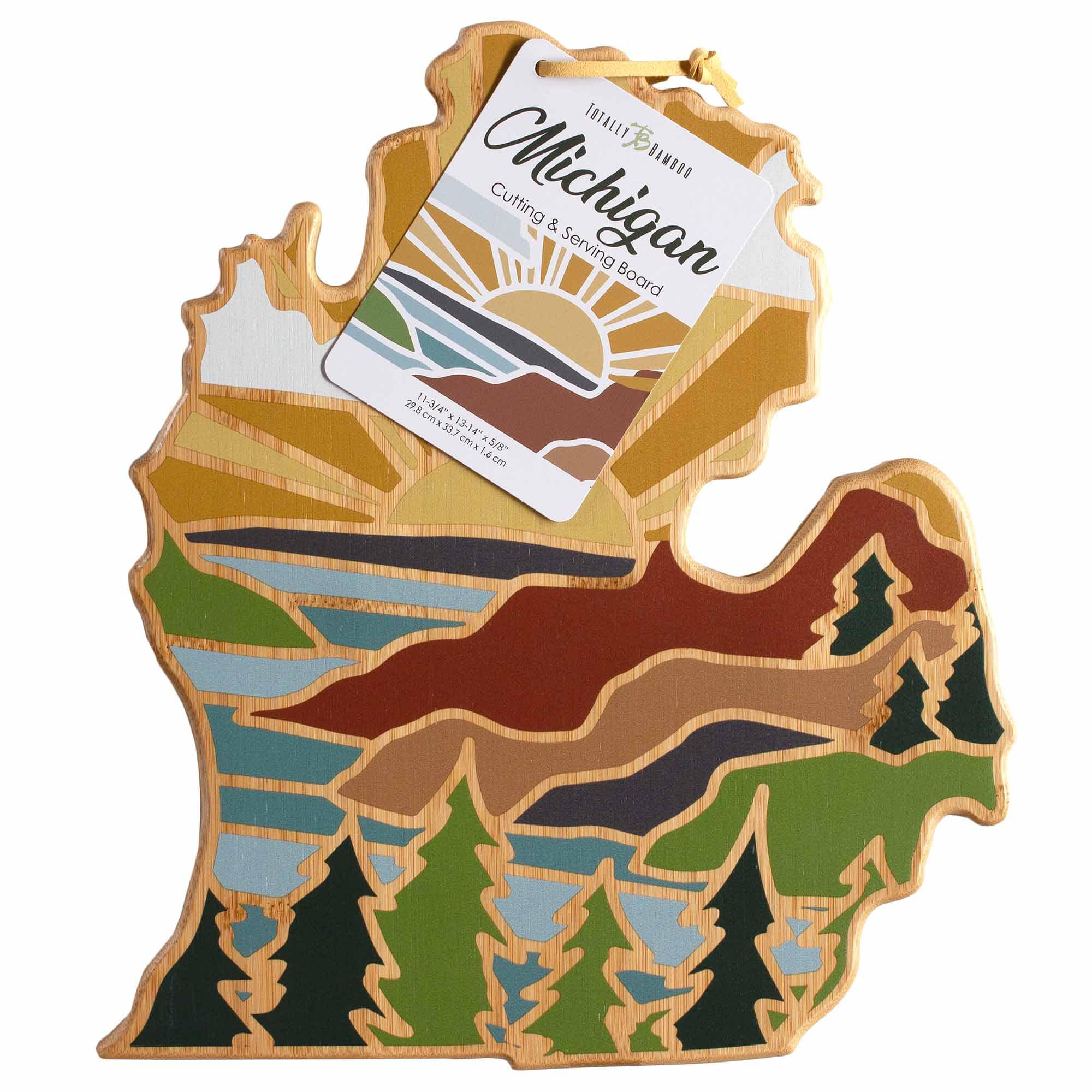 totally-bamboo-michigan-mitten-cutting-board-with-artwork-by-summer-stokes image 8