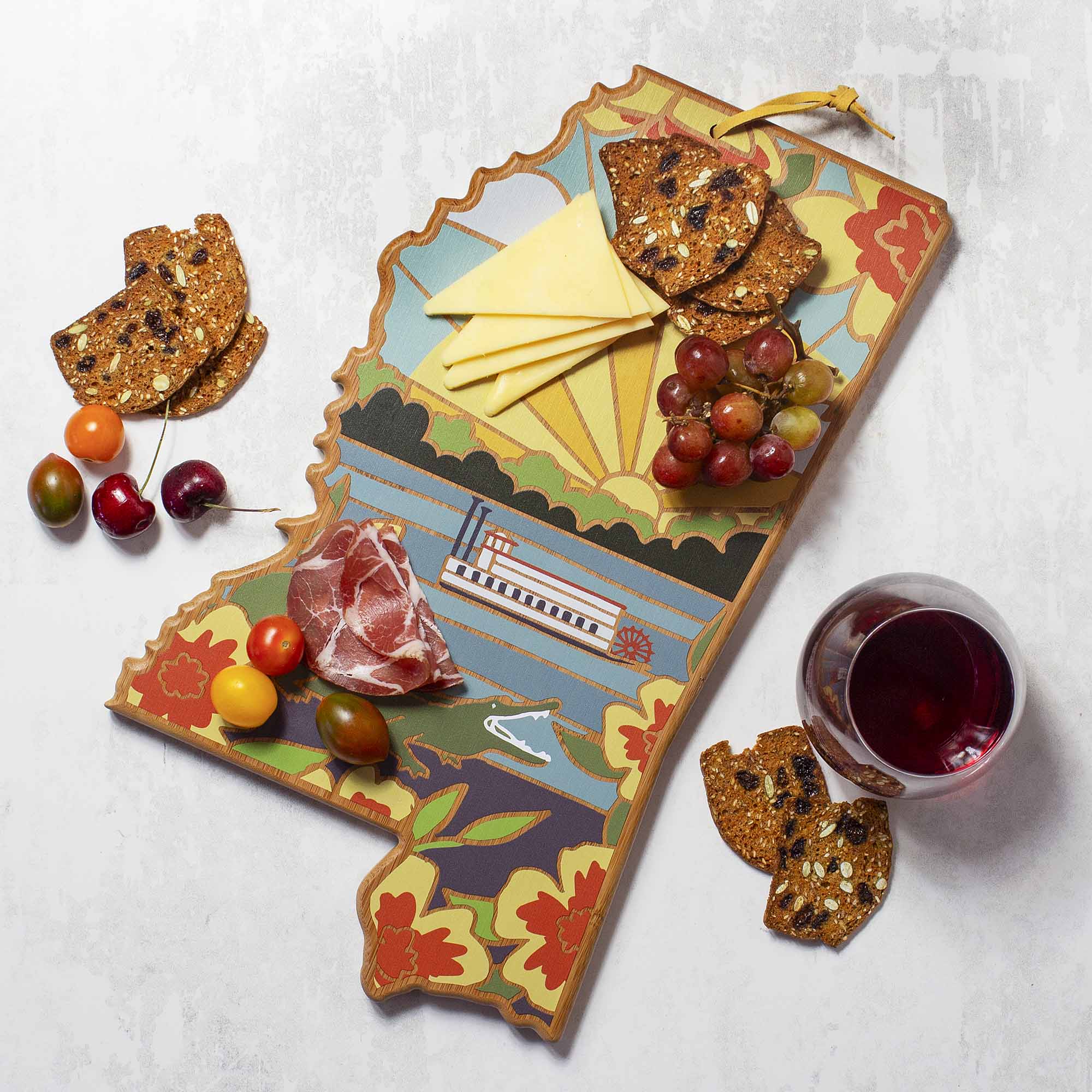 totally-bamboo-mississippi-state-shaped-cutting-board-with-summer-stokes-artwork image 2