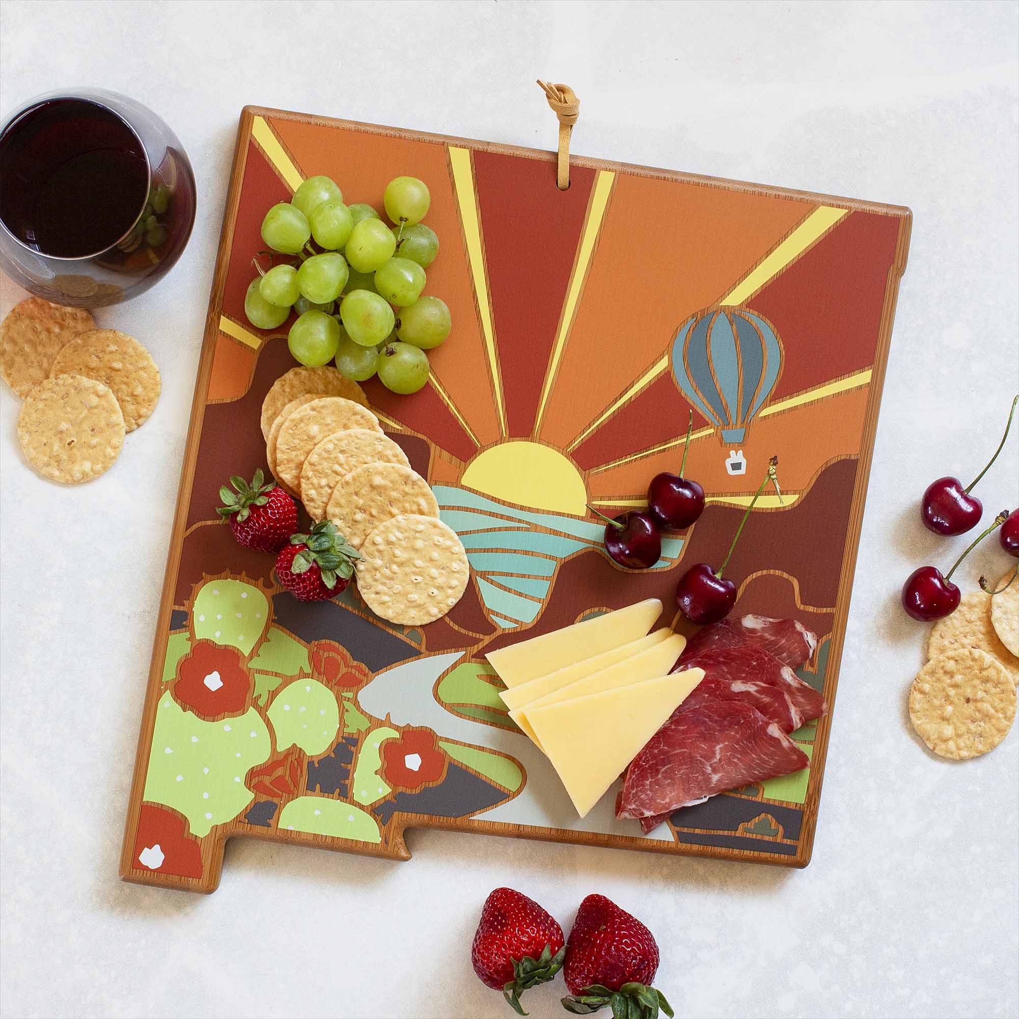 totally-bamboo-new-mexico-state-shaped-cutting-board-with-summer-stokes-artwork- image 2