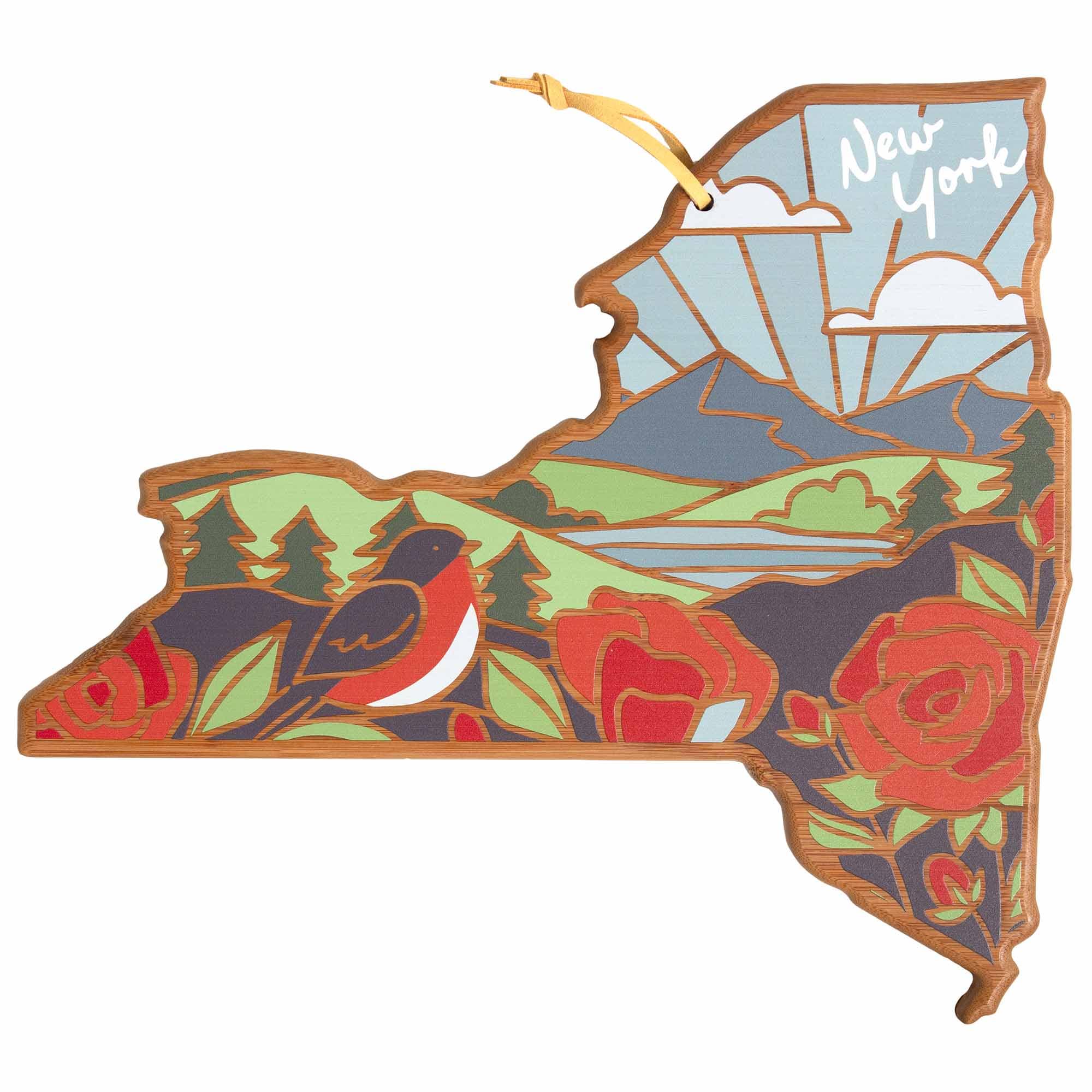 totally-bamboo-new-york-state-shaped-cutting-board-with-artwork-by-summer-stokes image 1