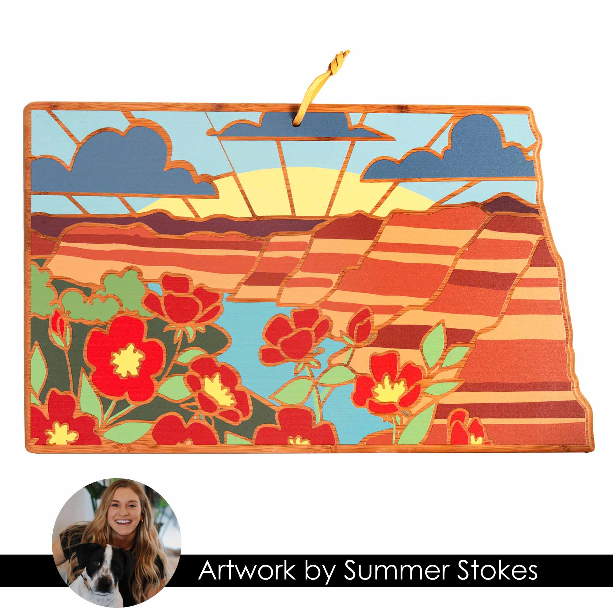 totally-bamboo-north-dakota-cutting-board-with-artwork-by-summer-stokes-state-sh image 7