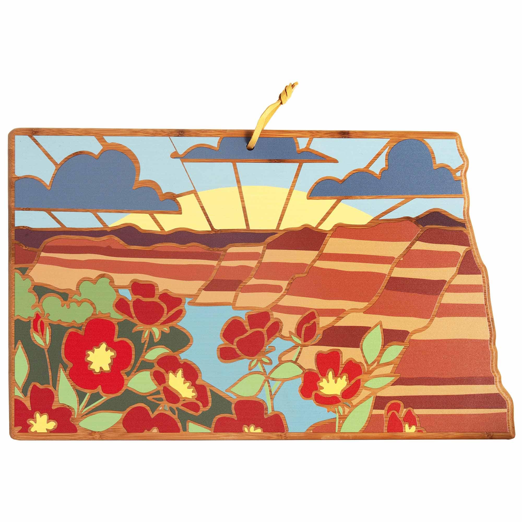 totally-bamboo-north-dakota-cutting-board-with-artwork-by-summer-stokes-state-sh image 1