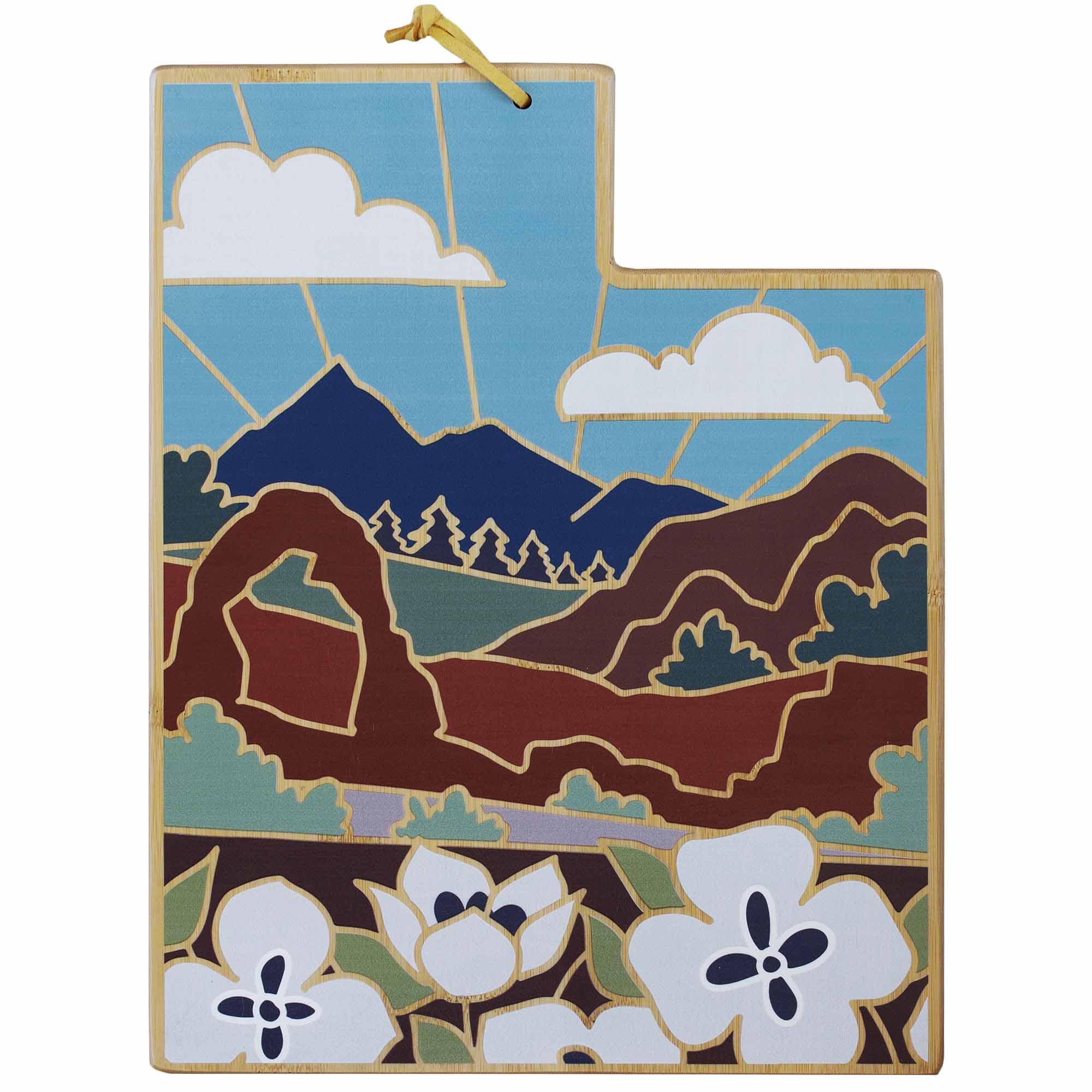 totally-bamboo-utah-cutting-board-with-artwork-by-summer-stokes image 1