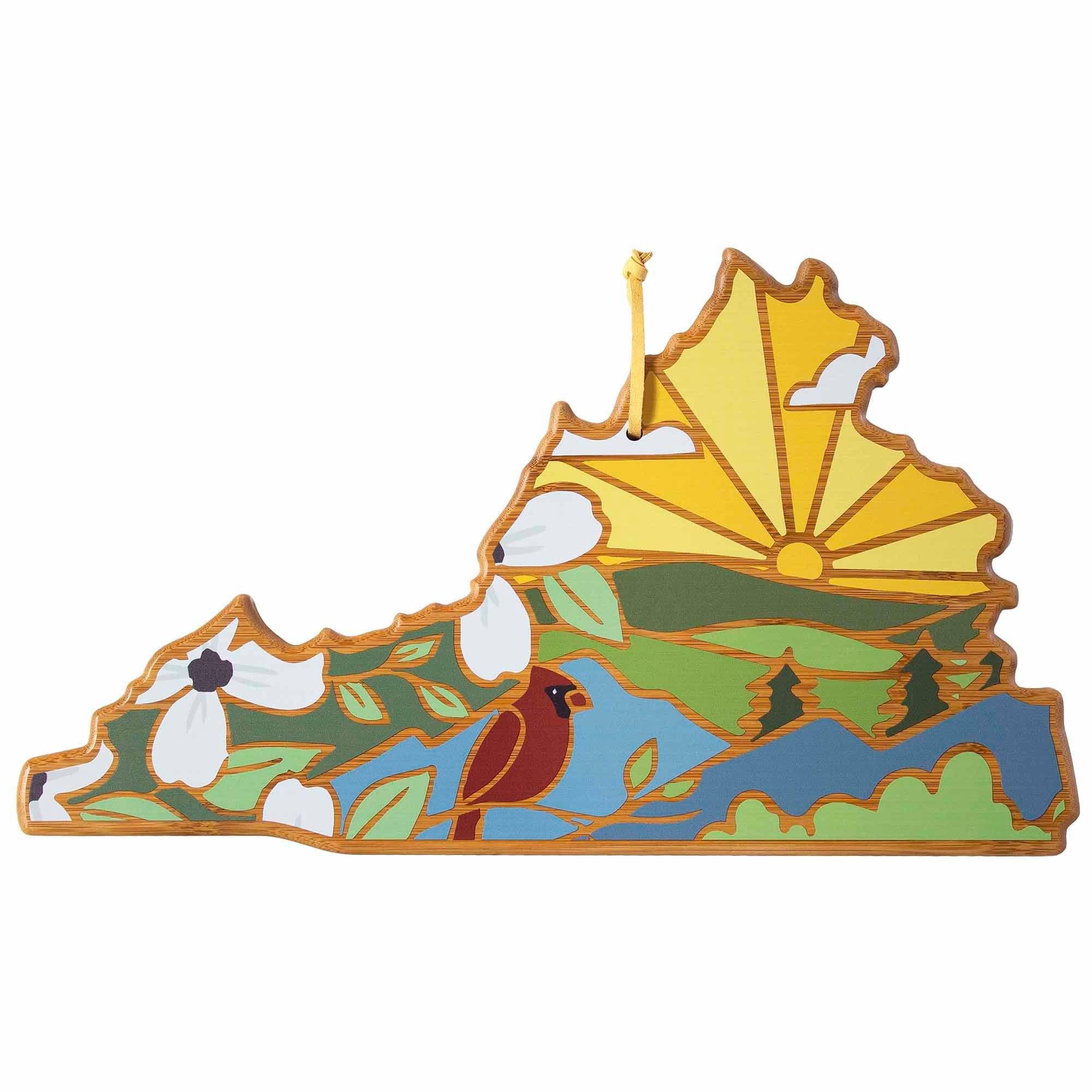 totally-bamboo-virginia-state-shaped-cutting-board-with-summer-stokes-artwork image 1