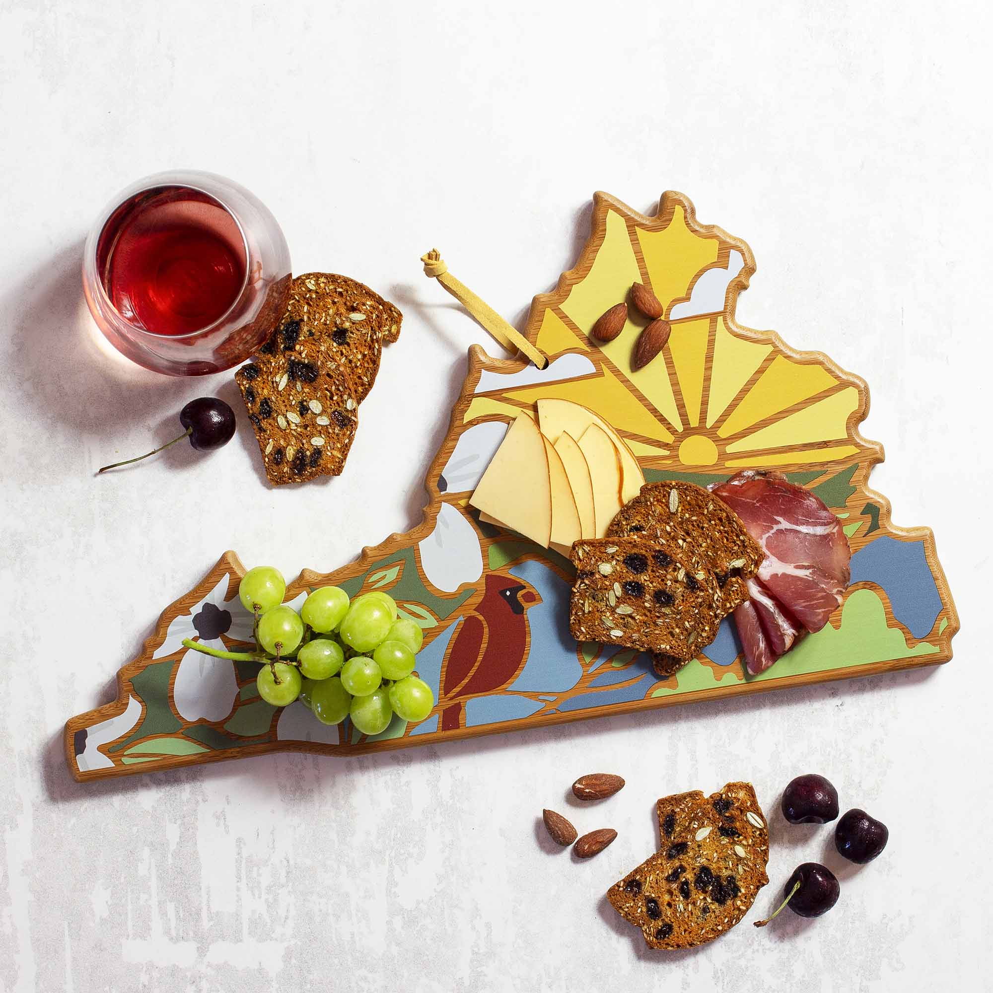 totally-bamboo-virginia-state-shaped-cutting-board-with-summer-stokes-artwork image 2