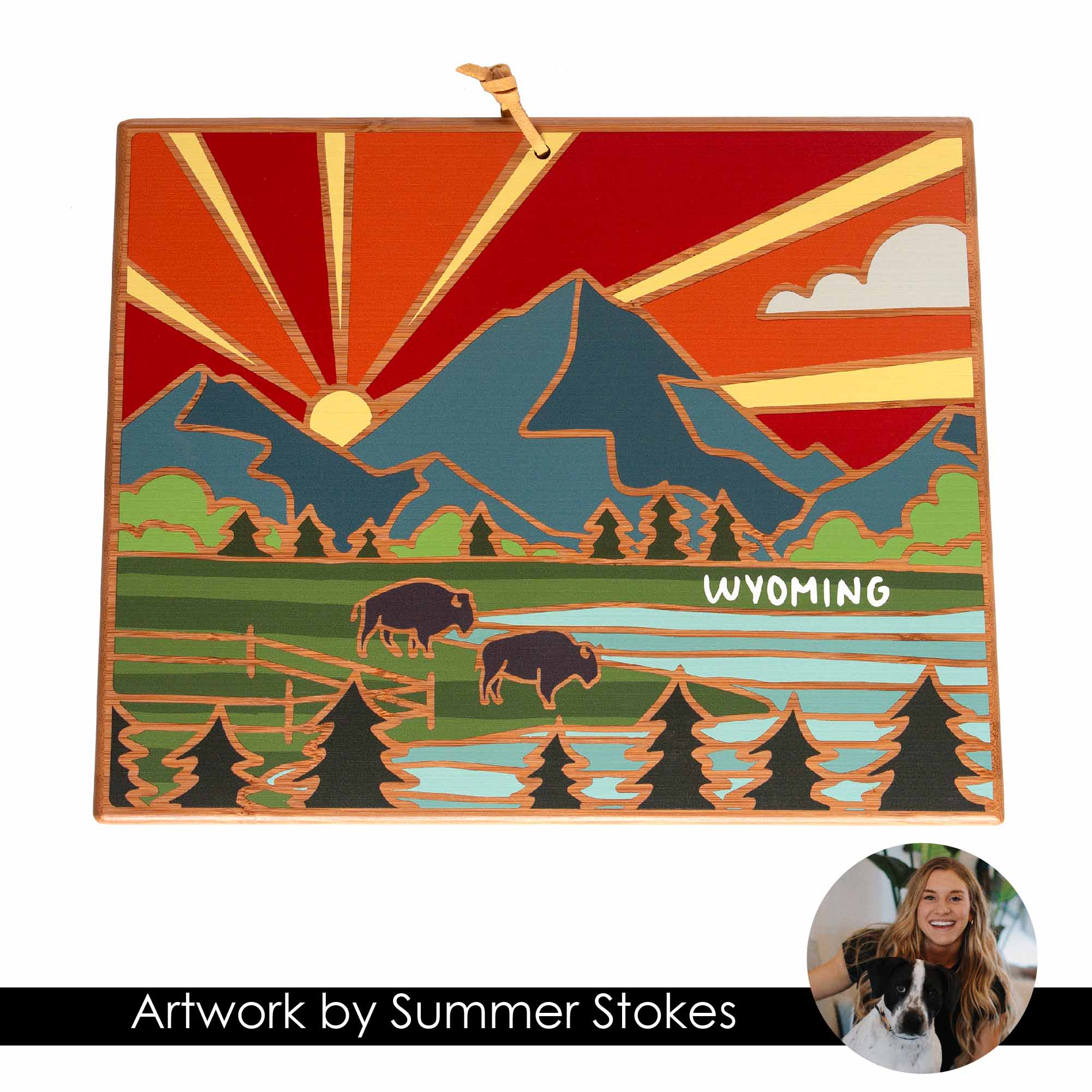 totally-bamboo-wyoming-state-shaped-cutting-board-with-summer-stokes-artwork image 7