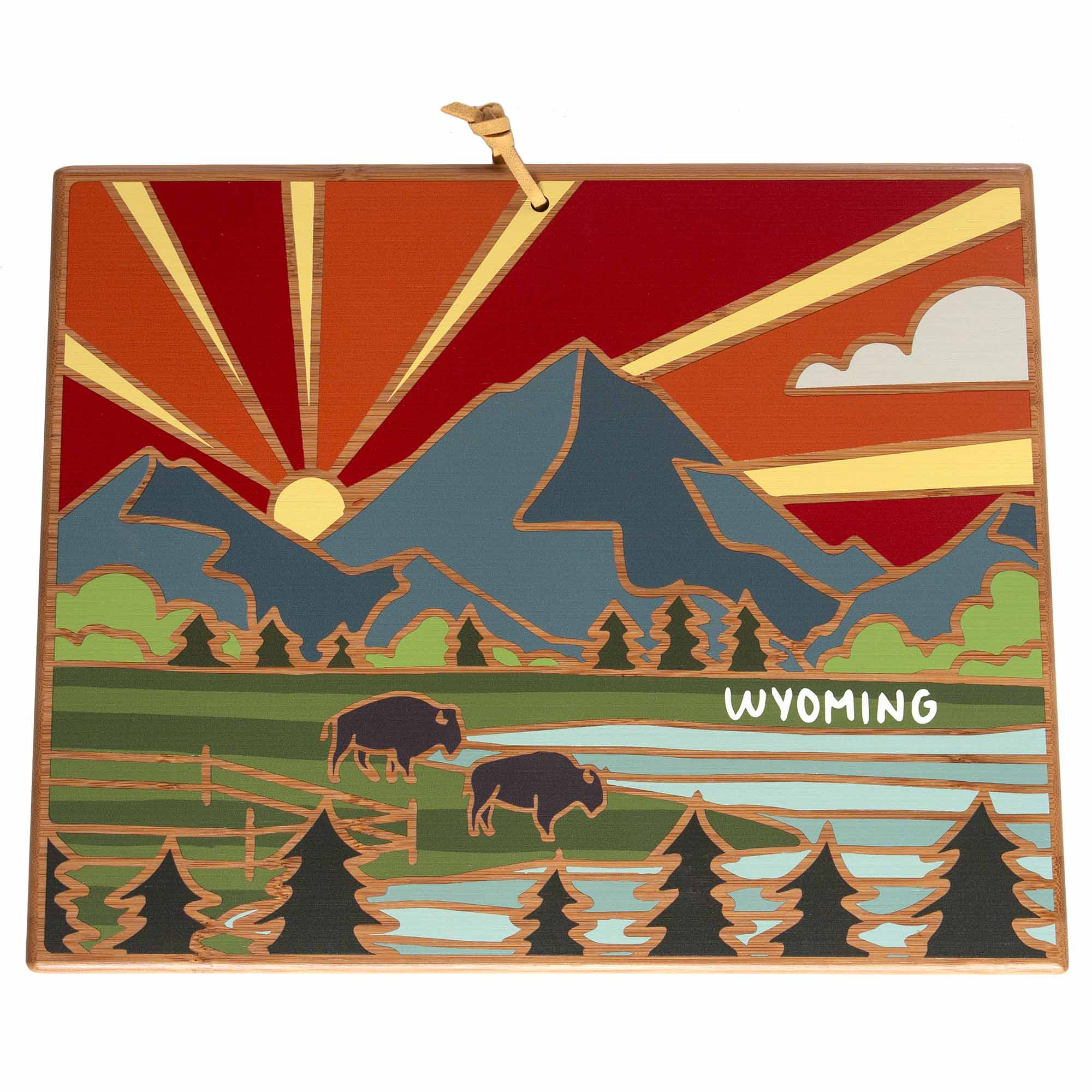 totally-bamboo-wyoming-state-shaped-cutting-board-with-summer-stokes-artwork image 1