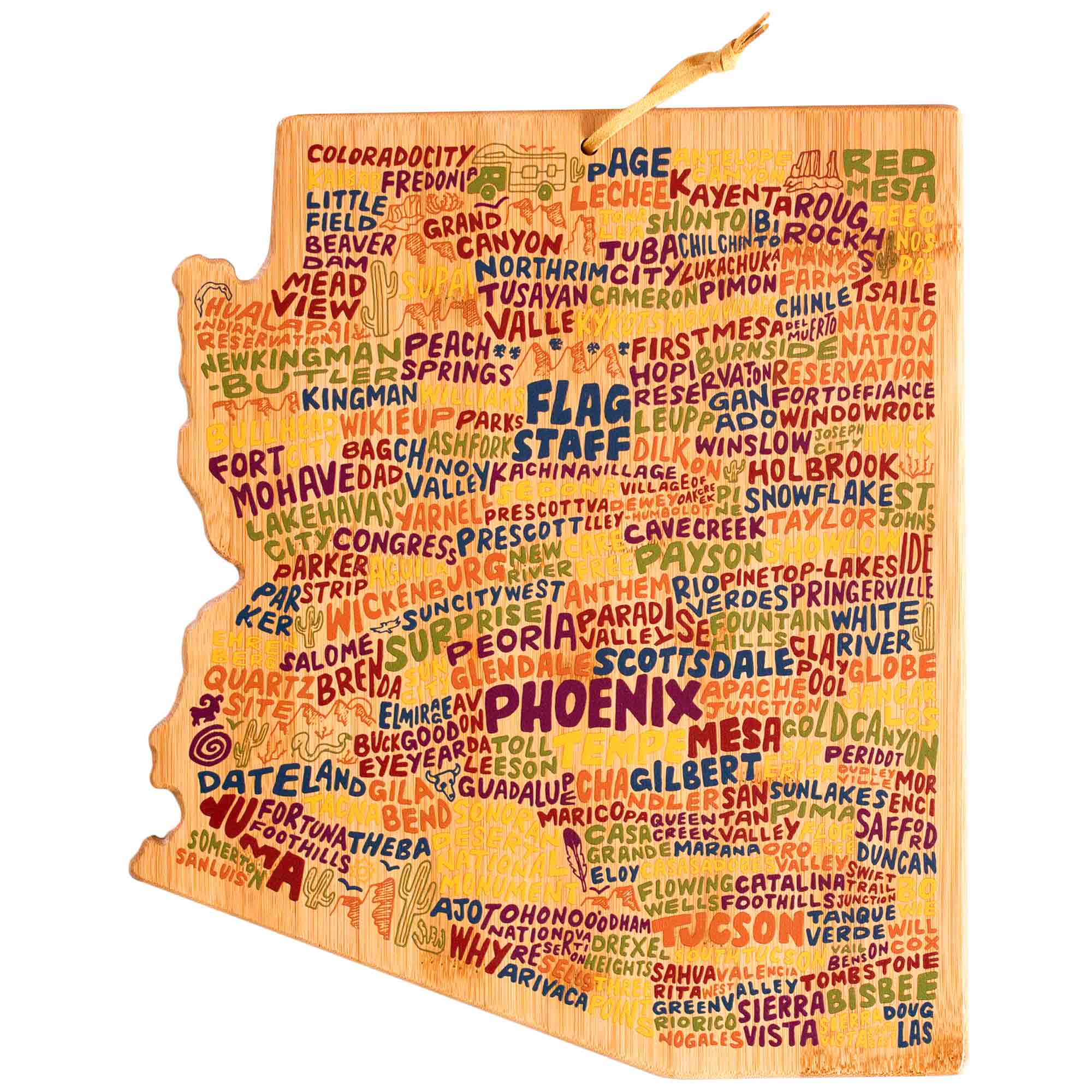 totally-bamboo-arizona-cutting-board-with-artwork-by-wander-on-words image 1