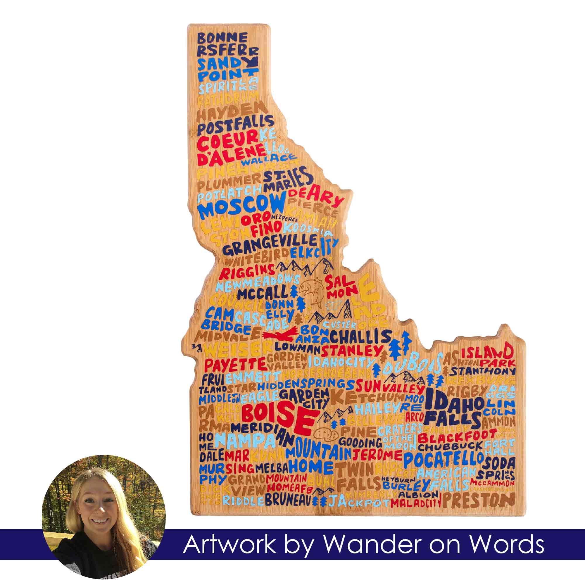 totally-bamboo-idaho-cutting-board-with-artwork-by-wander-on-words image 7