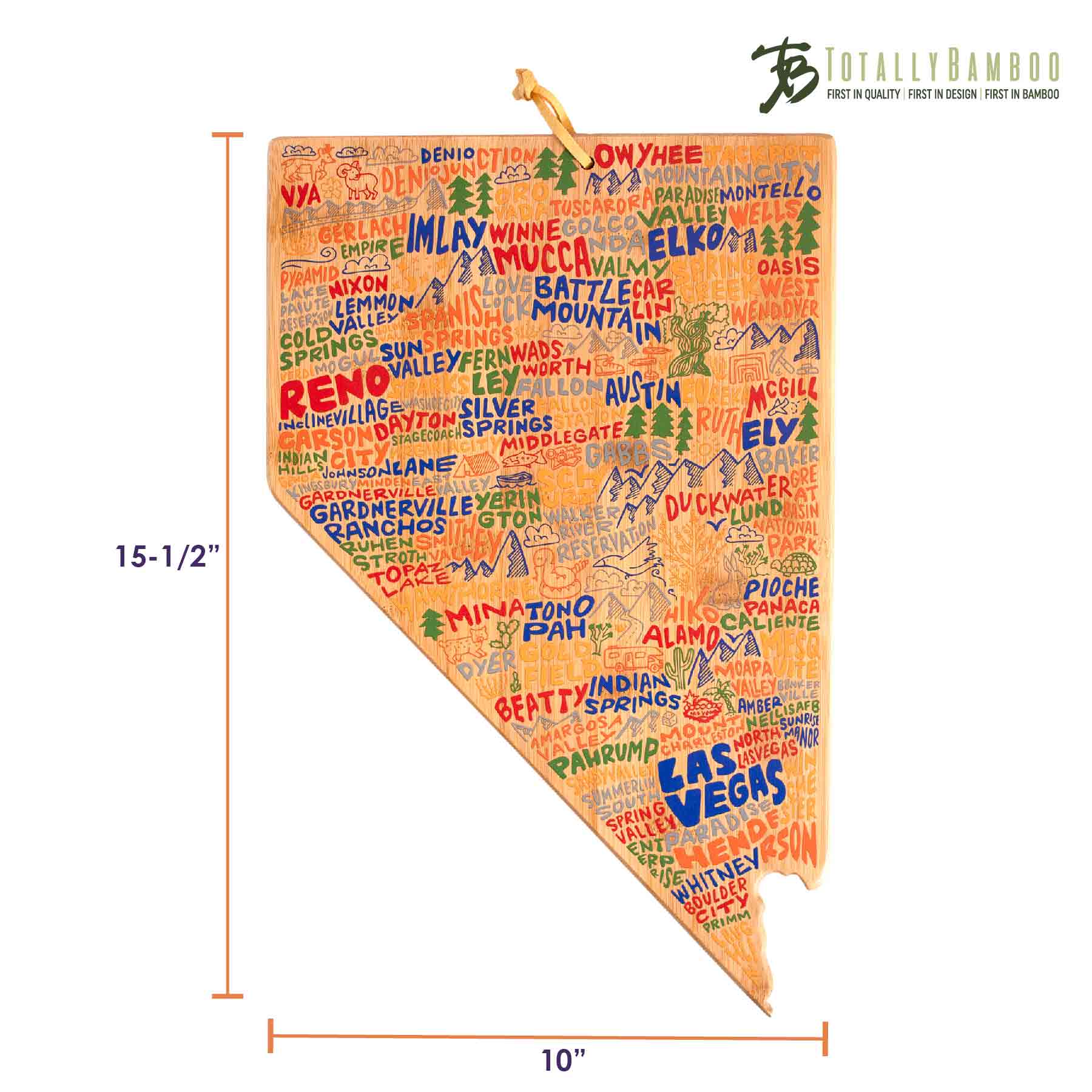totally-bamboo-nevada-state-shaped-cutting-board-with-wander-on-words-artwork image 8