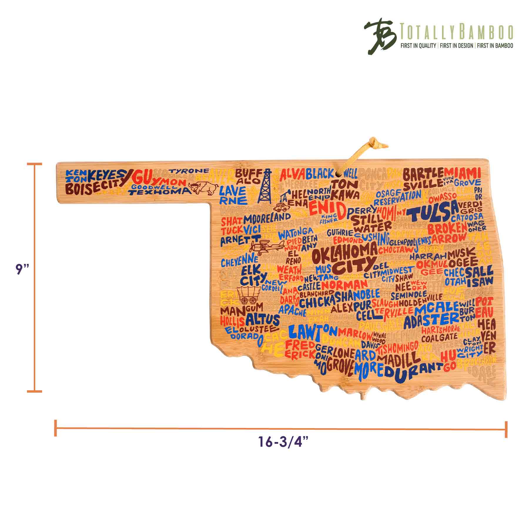 totally-bamboo-oklahoma-state-shaped-cutting-board-with-wander-on-words-artwork image 8