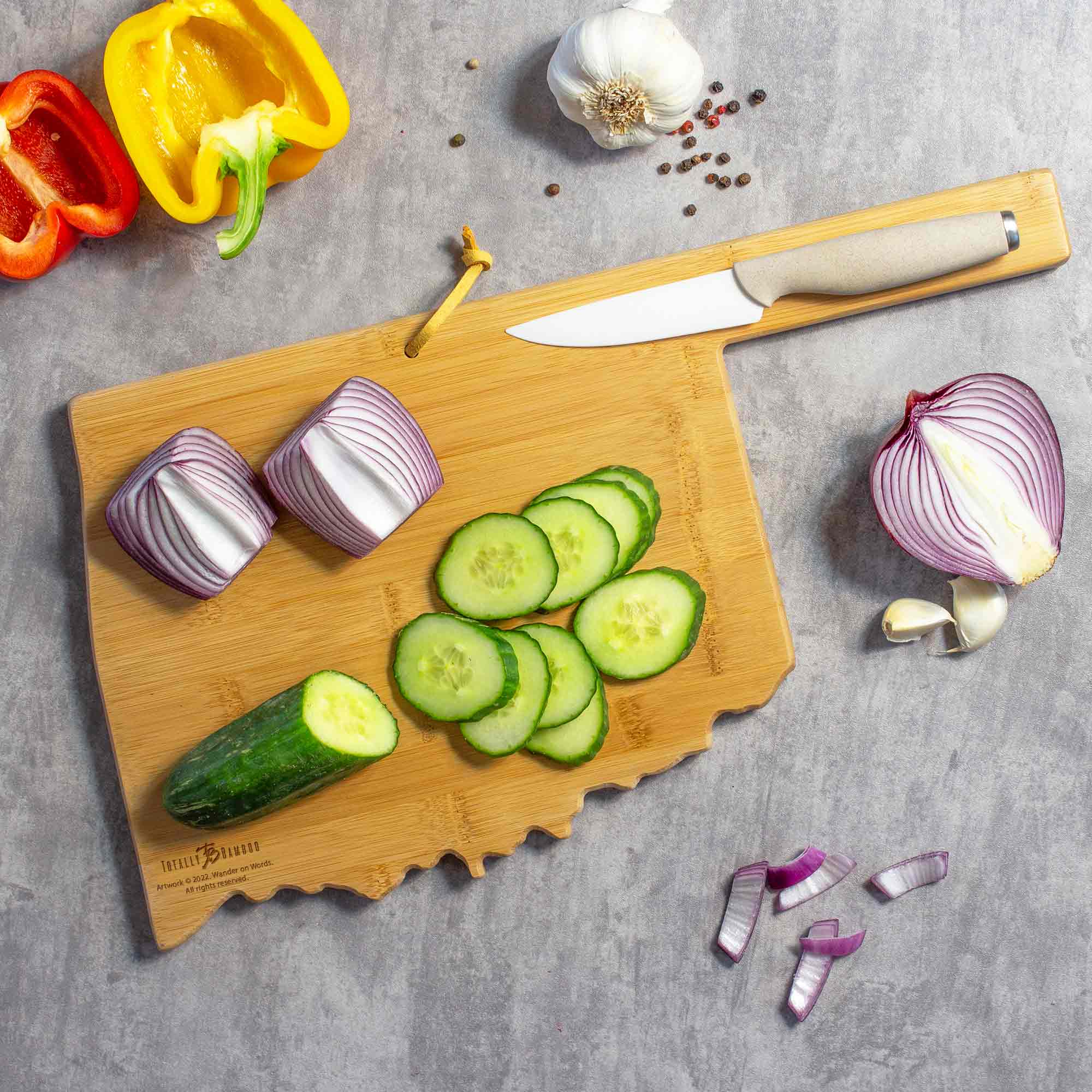 totally-bamboo-oklahoma-state-shaped-cutting-board-with-wander-on-words-artwork image 4