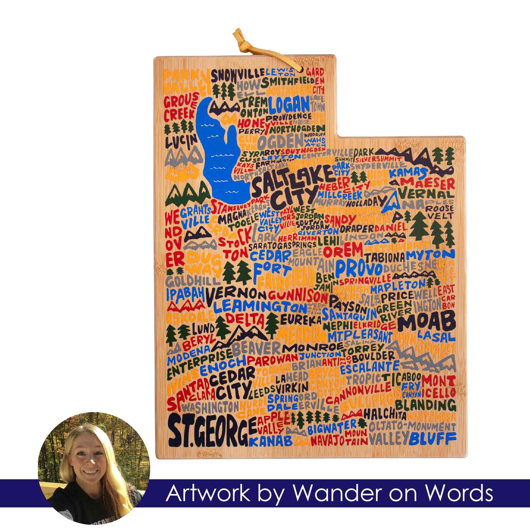 totally-bamboo-utah-cutting-board-with-artwork-by-wander-on-words image 7