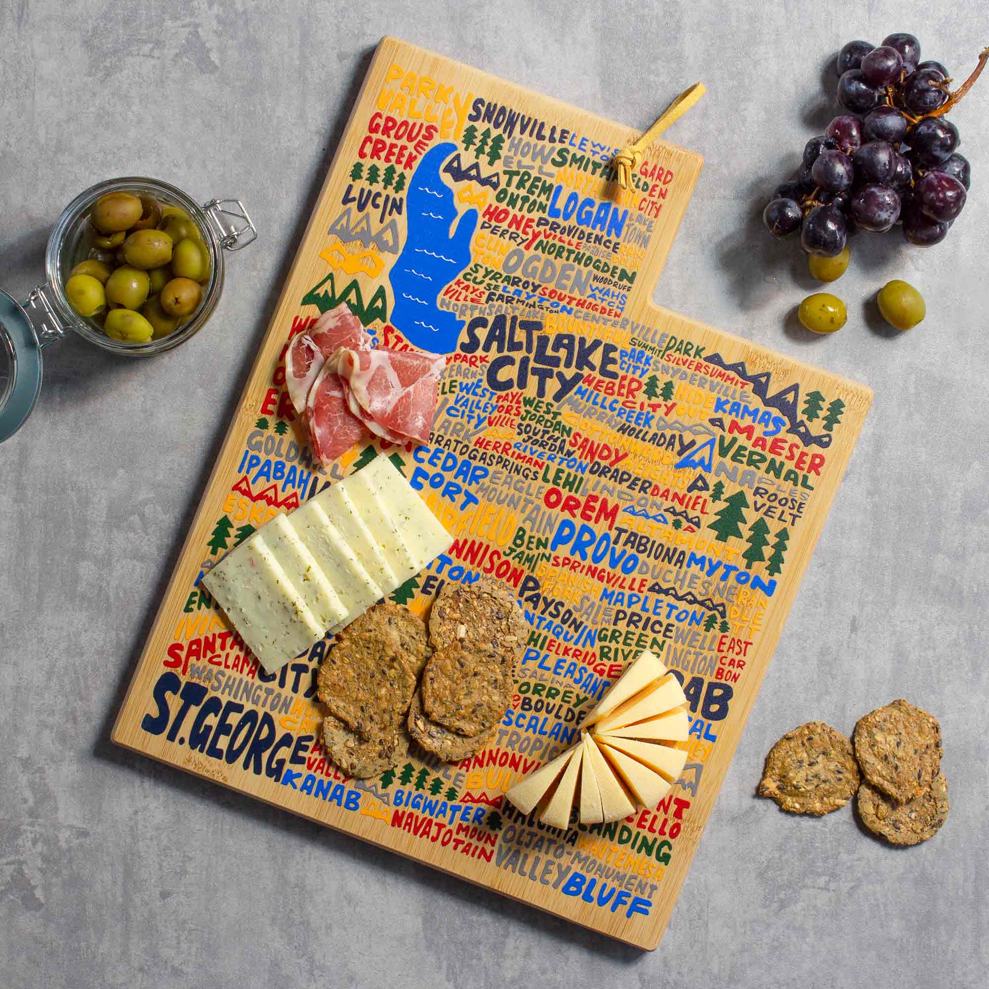 totally-bamboo-utah-cutting-board-with-artwork-by-wander-on-words image 2