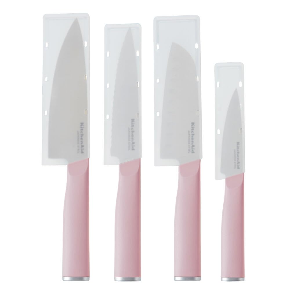 kitchenaid-4-piece-chef-knife-set-with-blade-covers-japanese-steel-dried-rose image 2