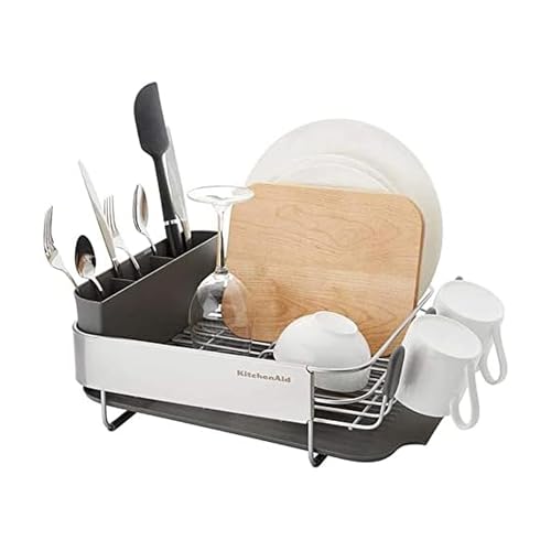 kitchenaid-compact-rust-resistant-dish-rack-with-self-draining-board-16-06-inch- image 7