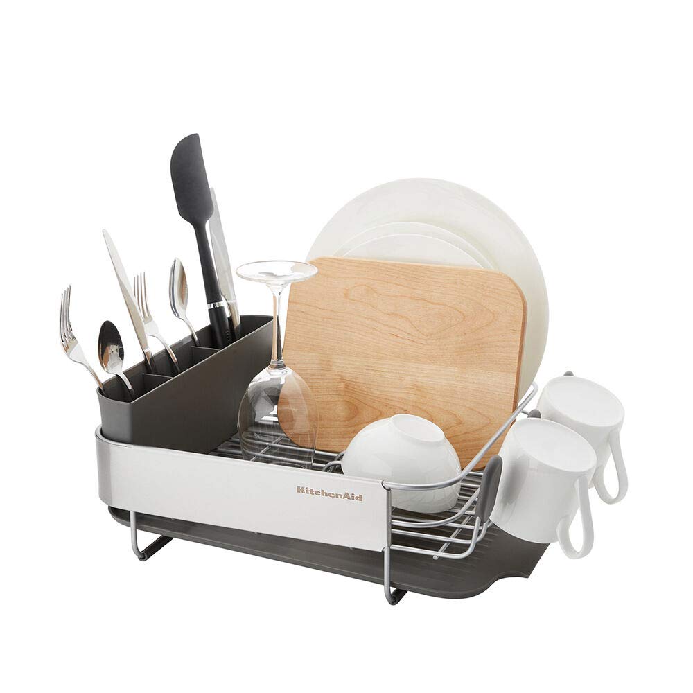kitchenaid-compact-rust-resistant-dish-rack-with-self-draining-board-16-06-inch- image 3