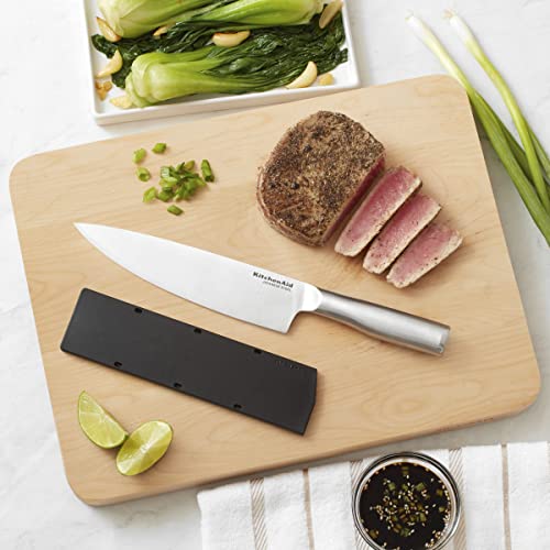 kitchenaid-gourmet-forged-stainless-steel-chef-knife-with-blade-cover-8-inch-bru image 8