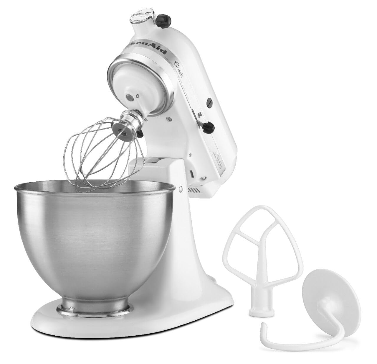 kitchenaid-classic-series-4-5-quart-tilt-head-stand-mixer-k45ss-white image 3