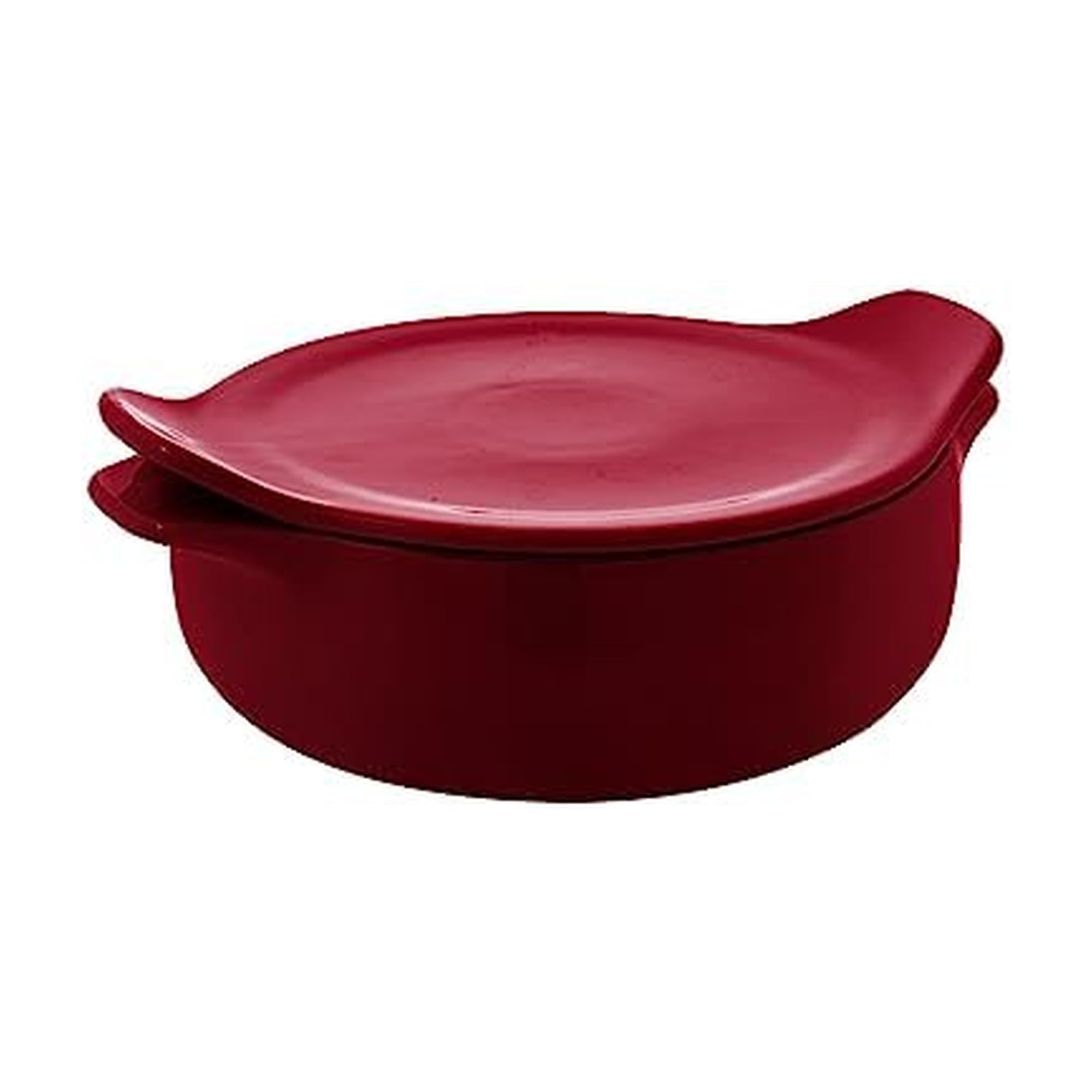 kitchenaid-vitrified-stoneware-round-casserole-baker-with-lid-trivet-2-quart image 1