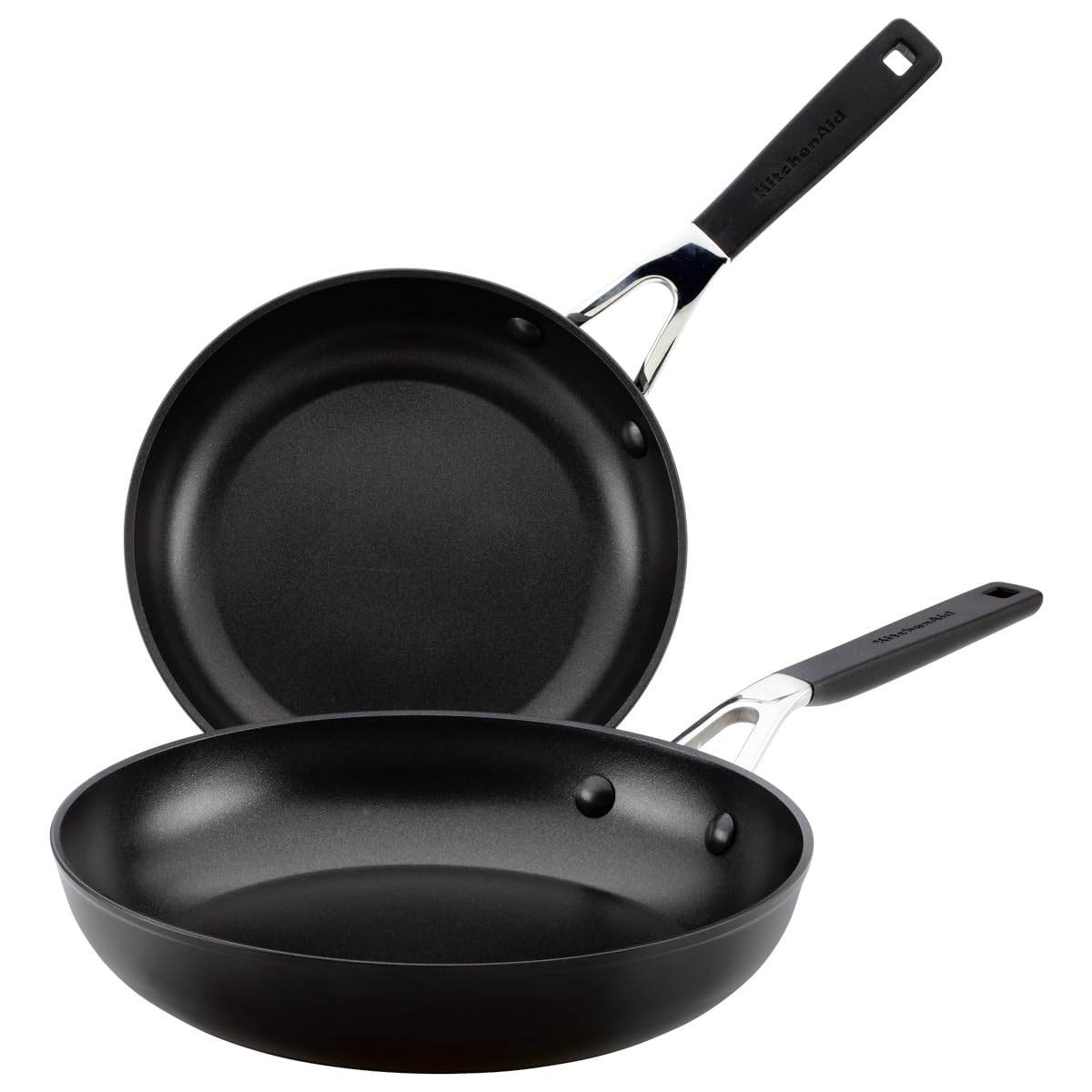 kitchenaid-hard-anodized-nonstick-frying-pan-set-8-25-inch-and-10-inch-onyx-blac image 1