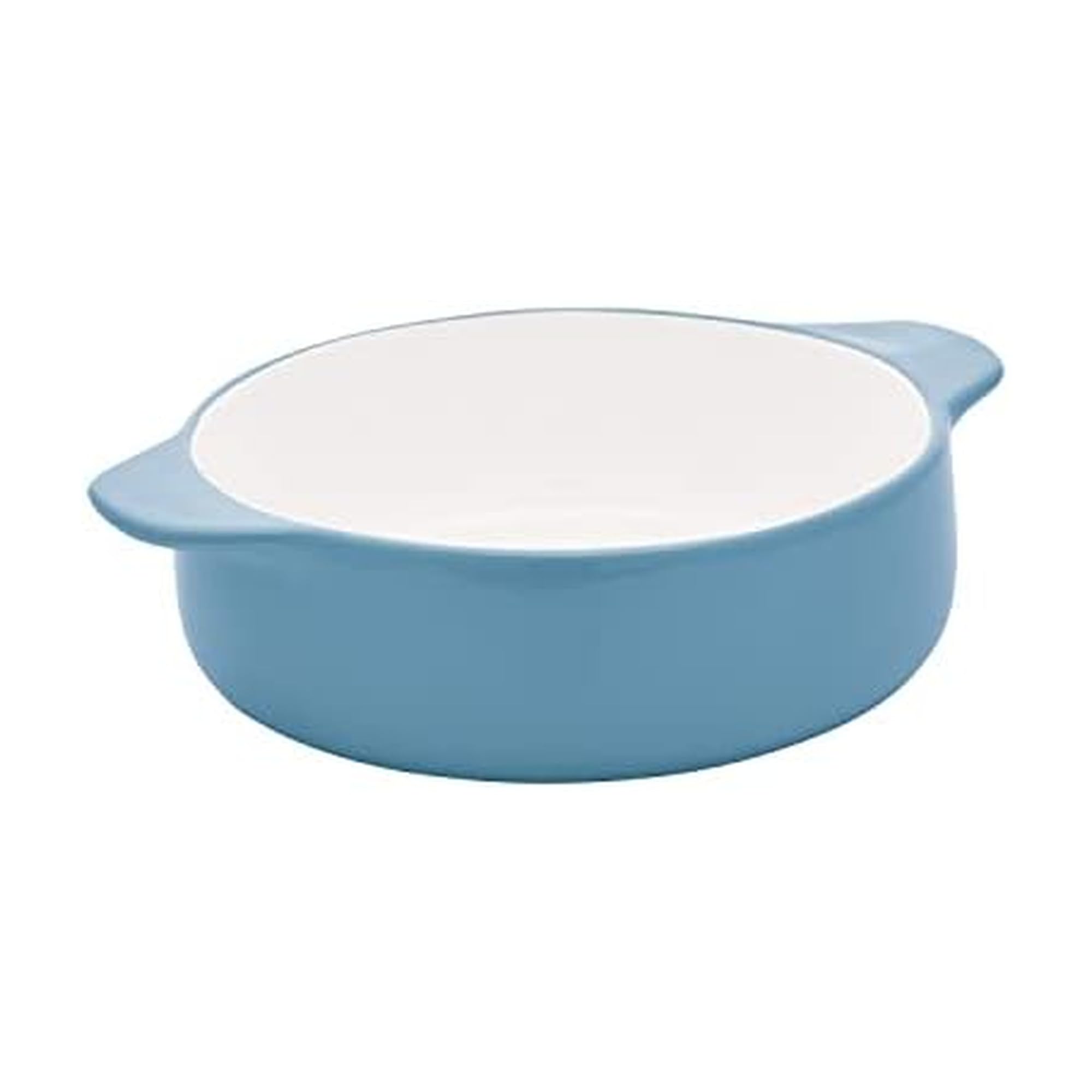 kitchenaid-vitrified-stoneware-round-casserole-baker-2-25-quart-blue-velvet image 1