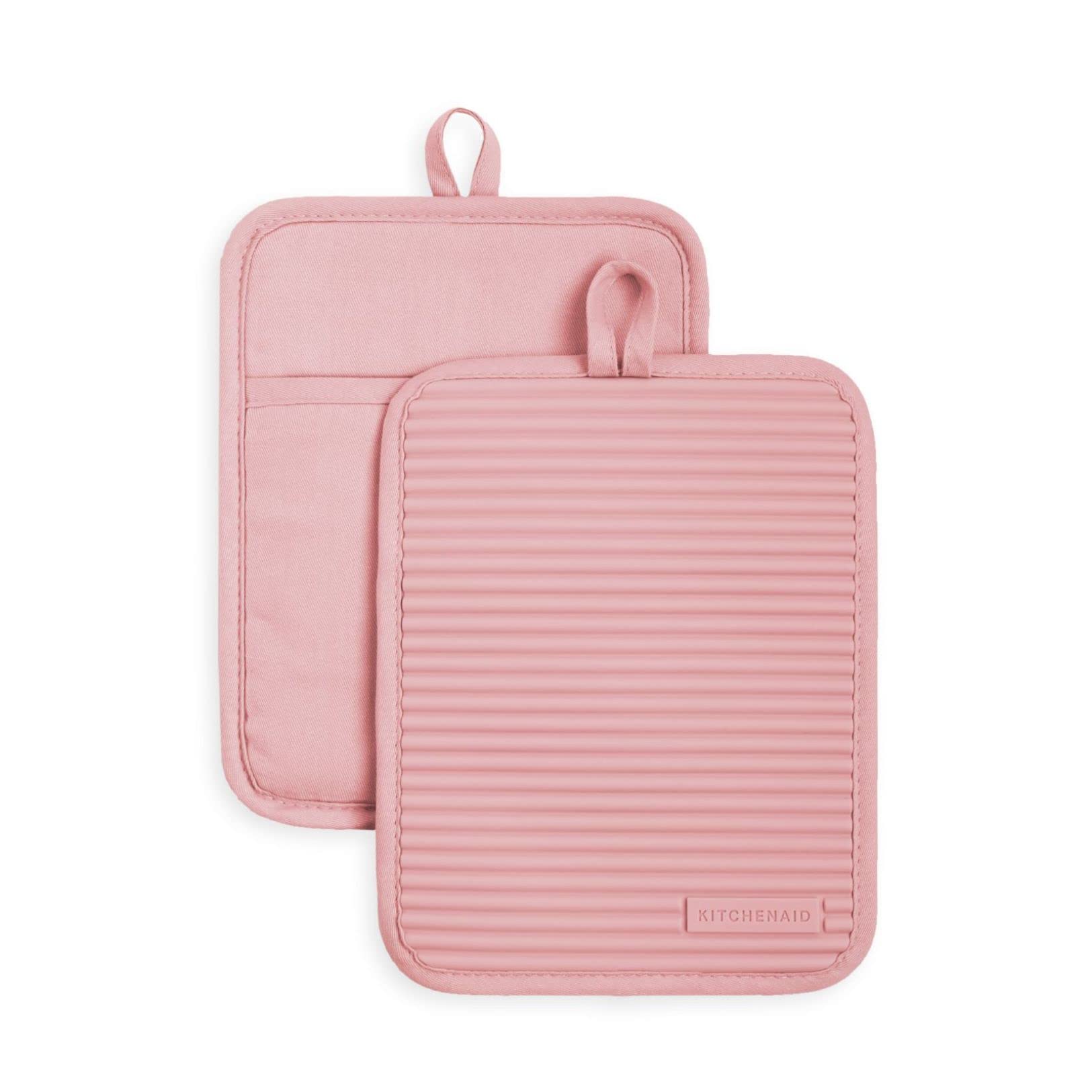 kitchenaid-ribbed-soft-silicone-pot-holder-2-pack-dried-rose image 1