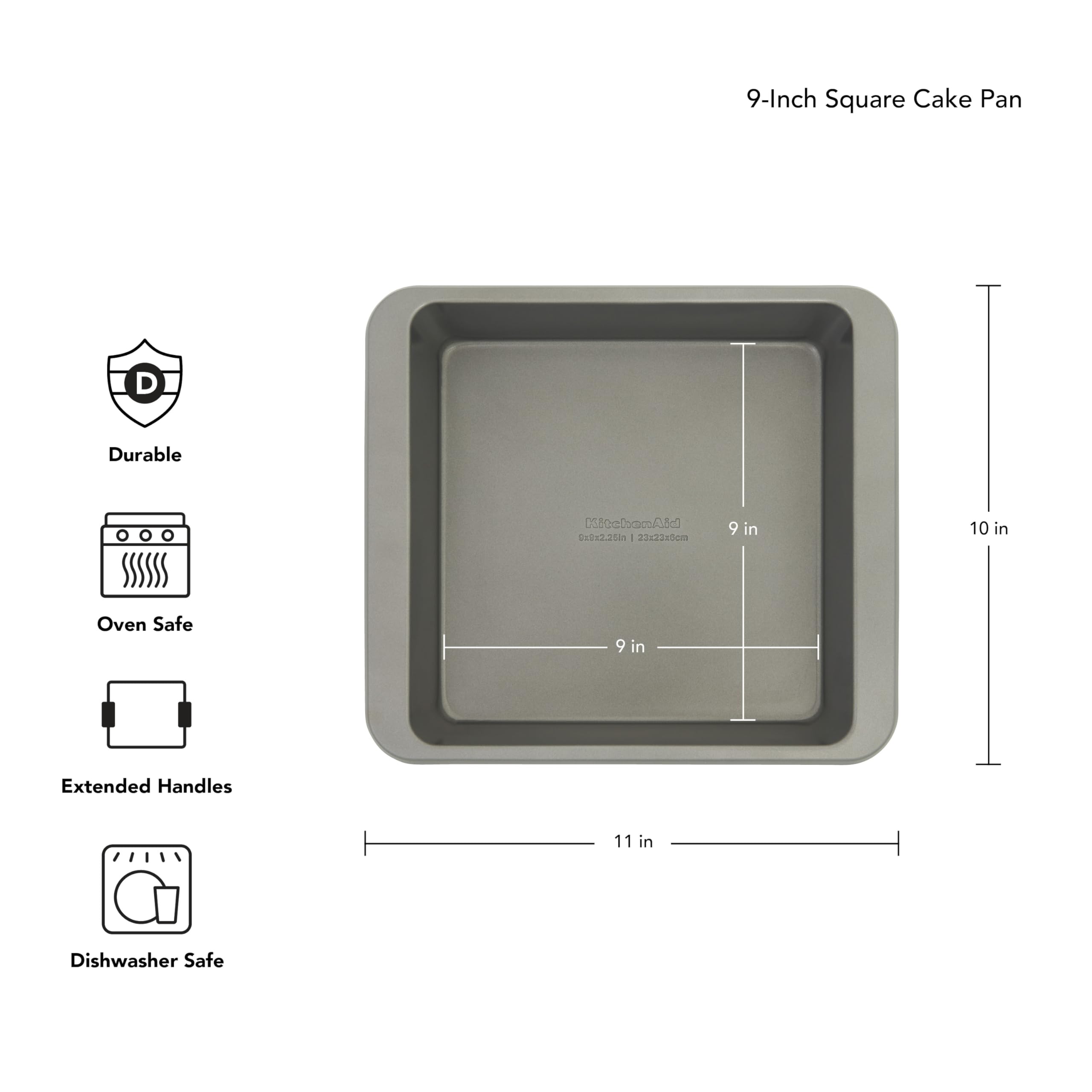 kitchenaid-nonstick-aluminized-steel-square-cake-pan-9-inch-dishwasher-safe-cont image 2