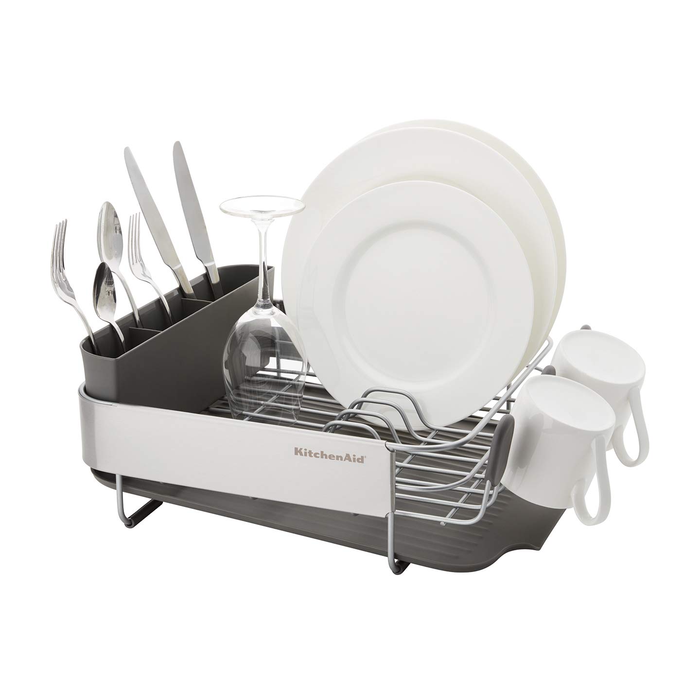 kitchenaid-compact-rust-resistant-dish-rack-with-self-draining-board-16-06-inch- image 4