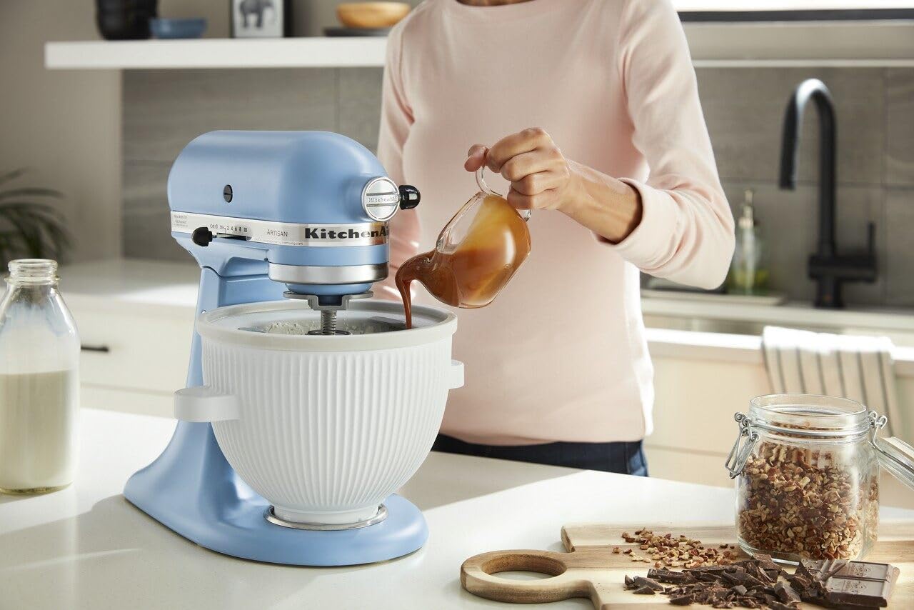 kitchenaid-ice-cream-maker-attachment-for-stand-mixer-2-quart-ksmicm-white image 6