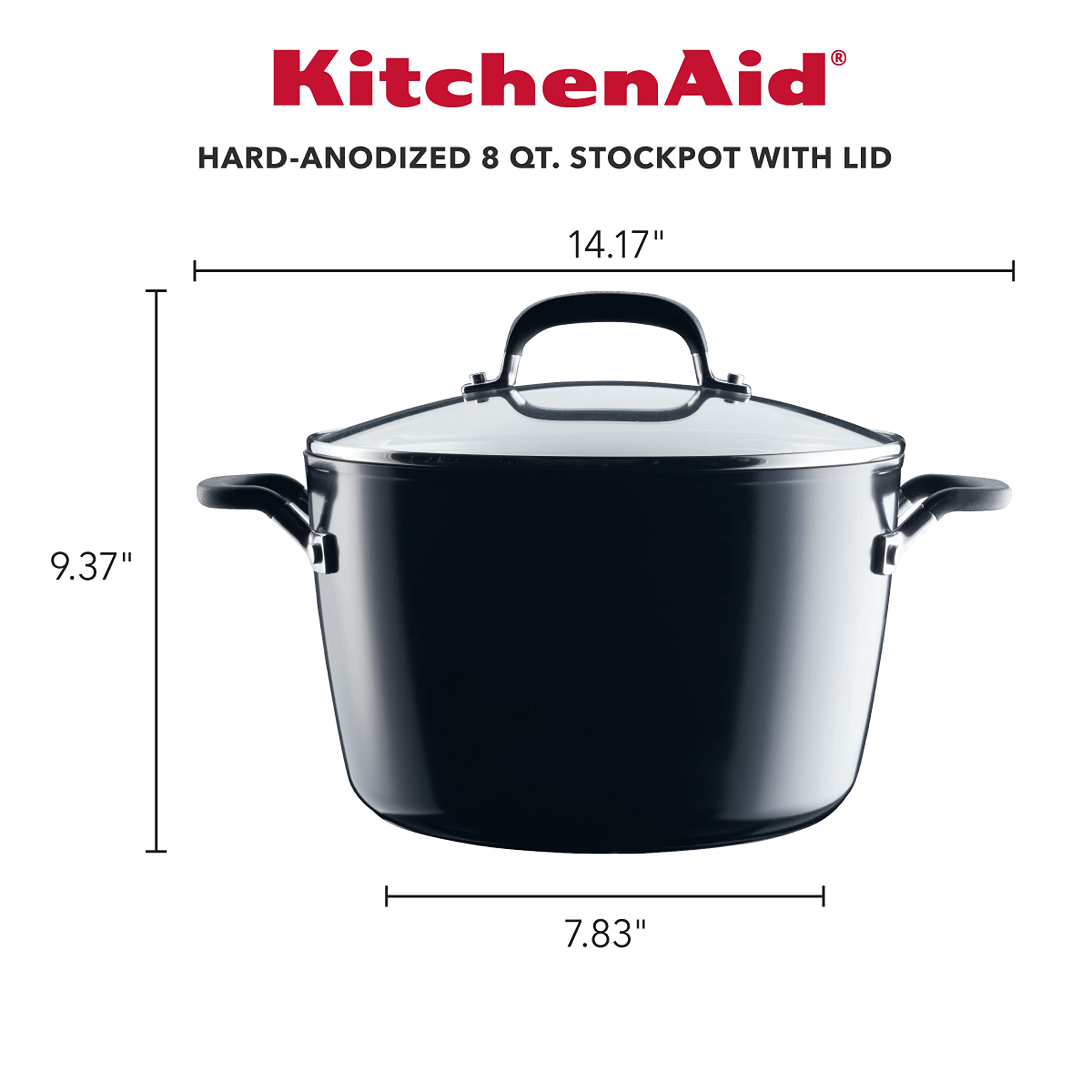 kitchenaid-hard-anodized-nonstick-stockpot-with-lid-8-quart-onyx-black image 2
