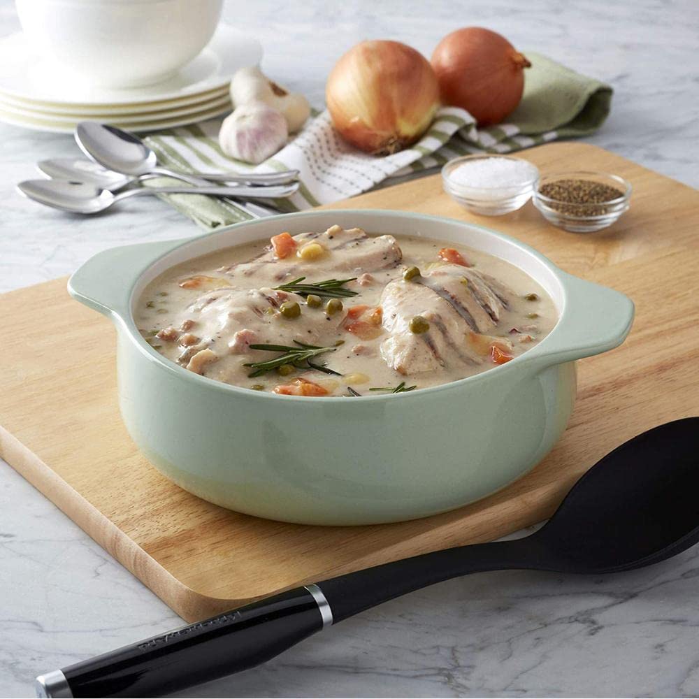 kitchenaid-vitrified-stoneware-round-casserole-baker-2-quart-pistachio image 2