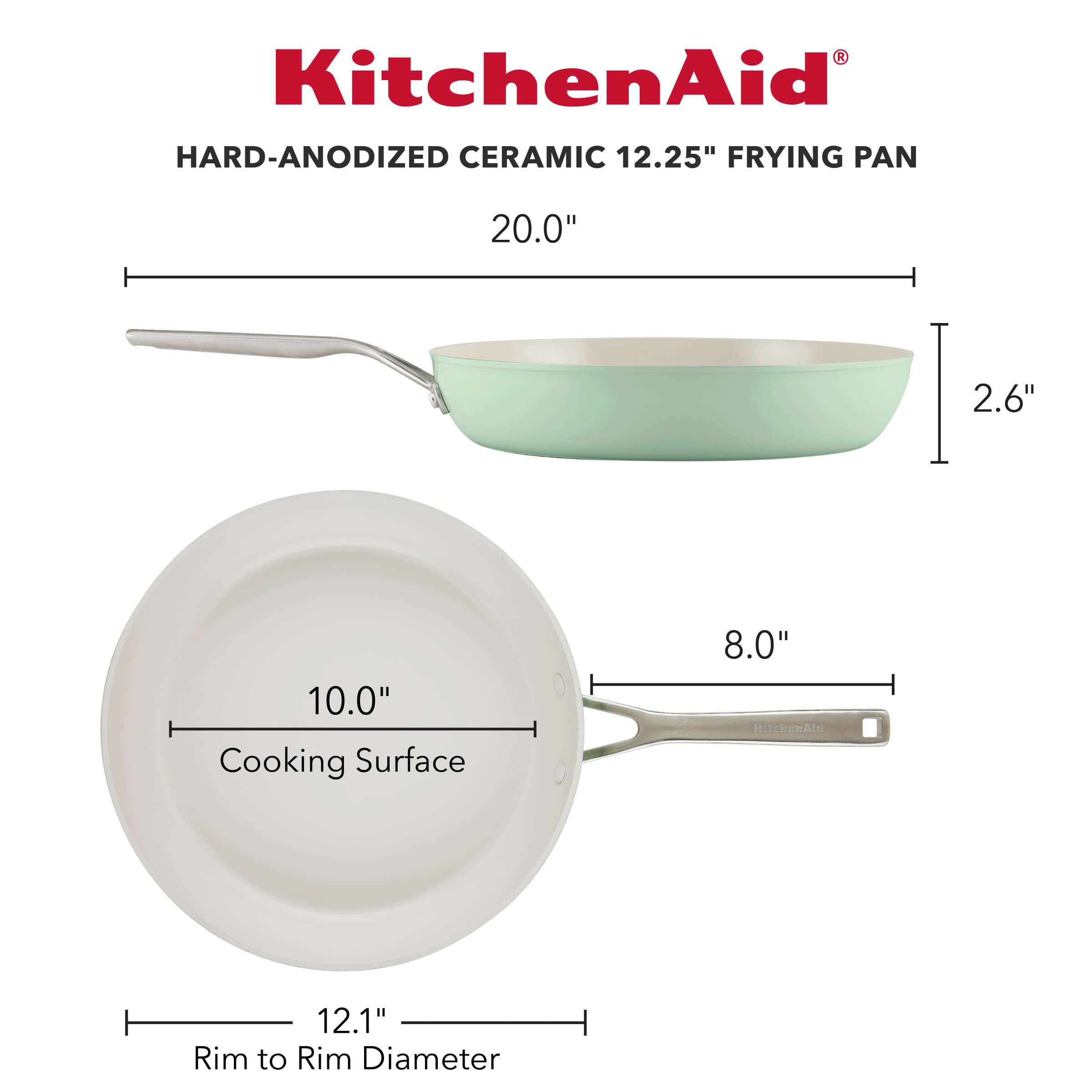 kitchenaid-hard-anodized-ceramic-nonstick-frying-pan-skillet-12-25-inch-pistachi image 2