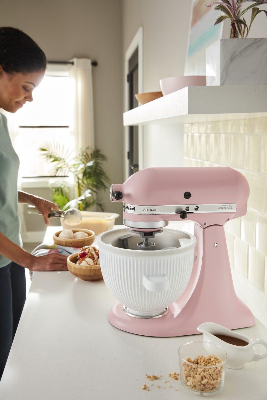 kitchenaid-ice-cream-maker-attachment-for-stand-mixer-2-quart-ksmicm-white image 3