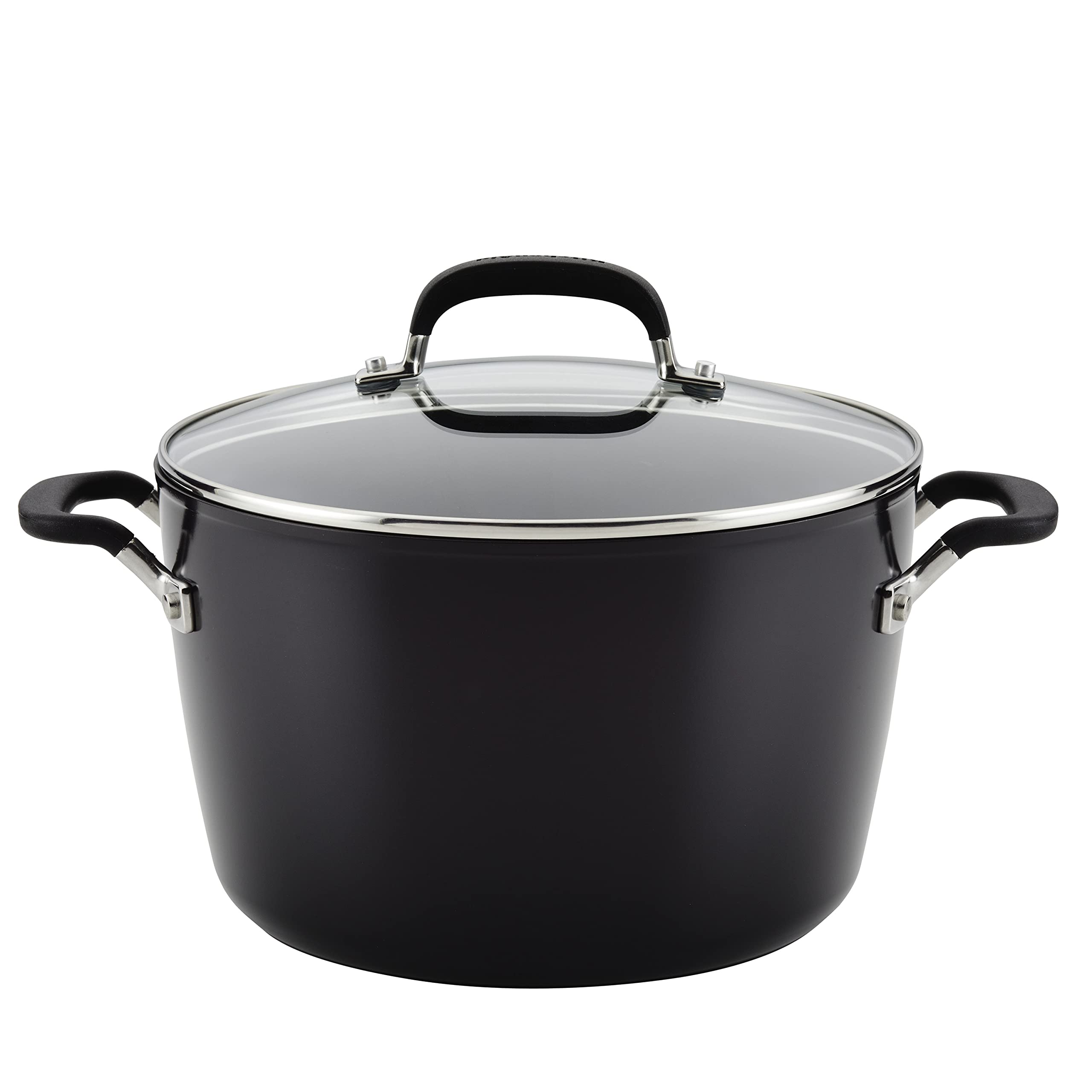 kitchenaid-hard-anodized-nonstick-stockpot-with-lid-8-quart-onyx-black image 1