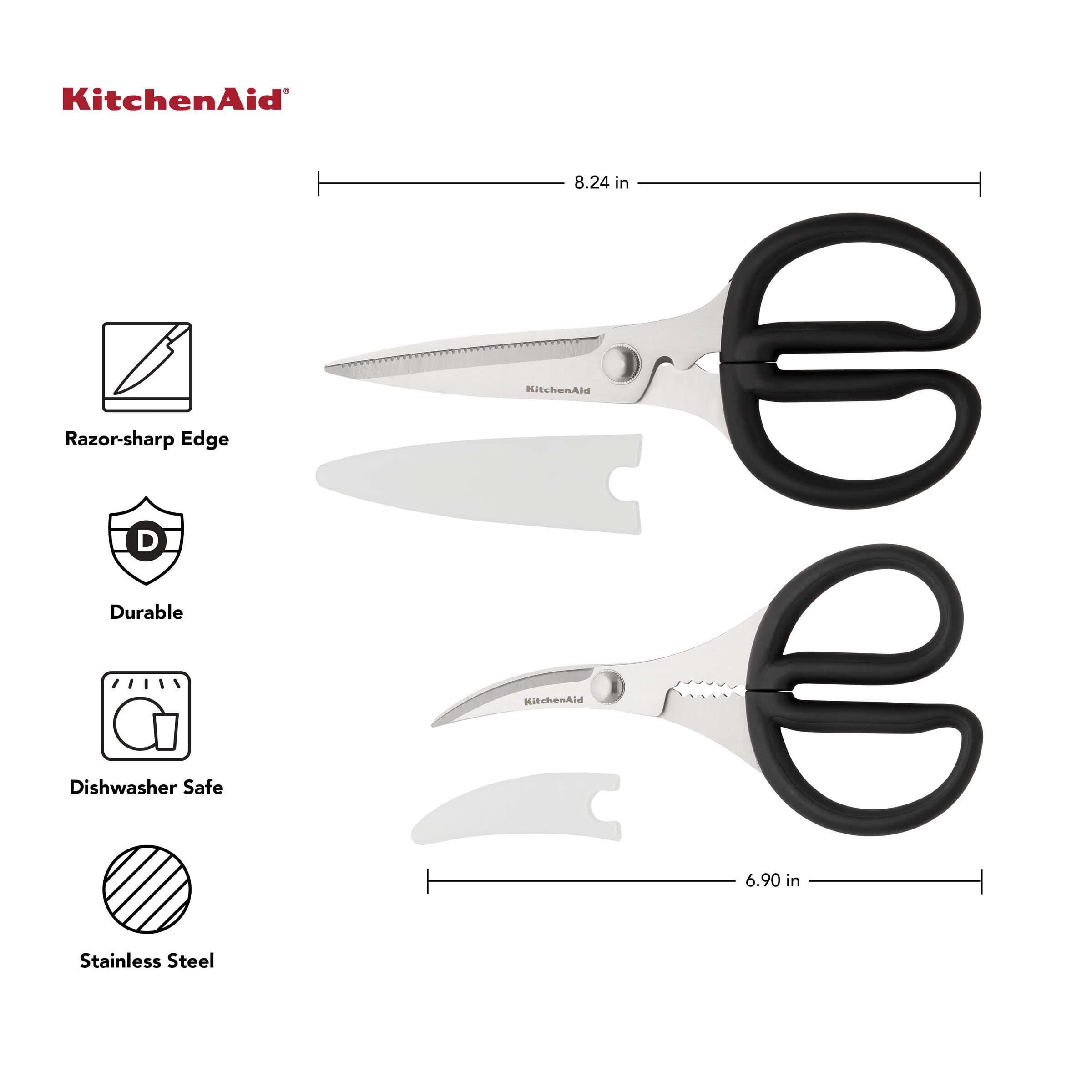kitchenaid-stainless-steel-set-of-2-all-purpose-and-seafood-shears-with-soft-tou image 3