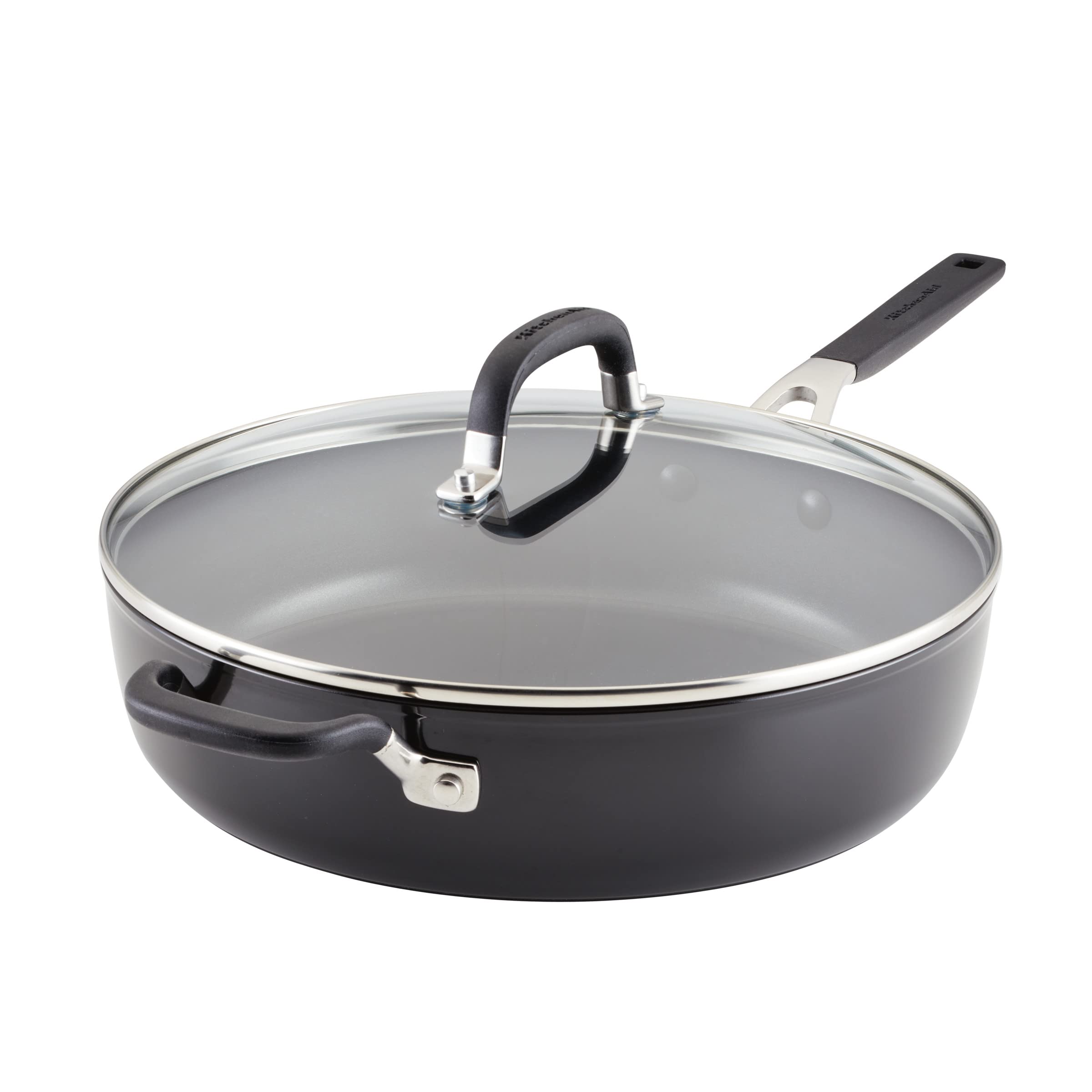 kitchenaid-hard-anodized-nonstick-saute-pan-with-tempered-glass-lid-silicone-gri image 1
