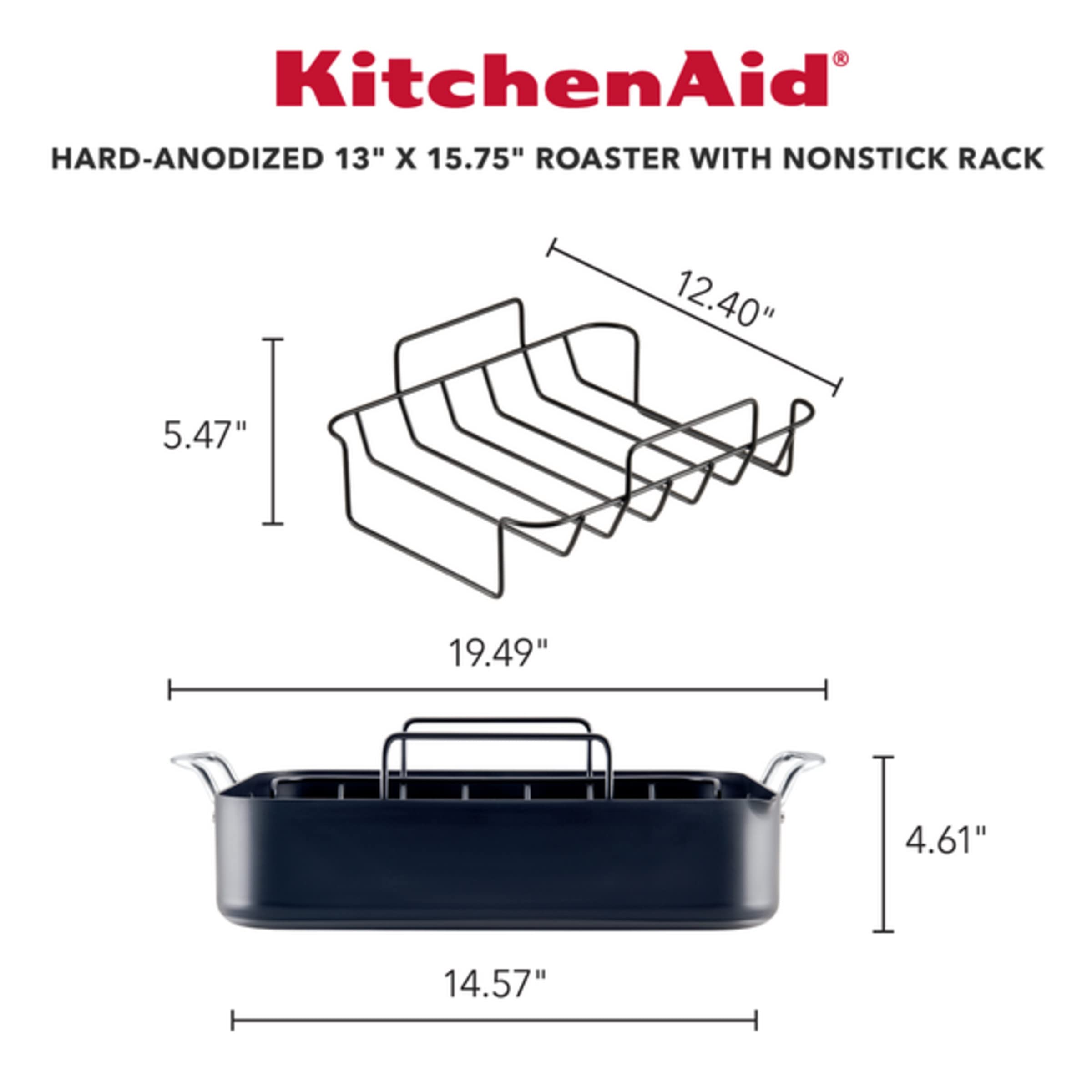 kitchenaid-hard-anodized-roaster-roasting-pan-with-rack-13-inch-x-15-75-inch-mat image 2